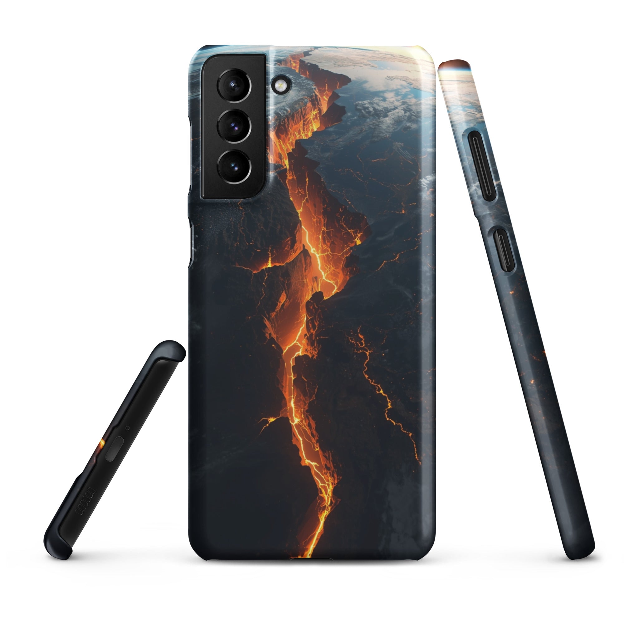 Foto di - Cover Resistente e Sottile Samsung - Compatibile con Ricarica Wireless - Spaccatura Pianeta Terra-Smartphone-Biiply