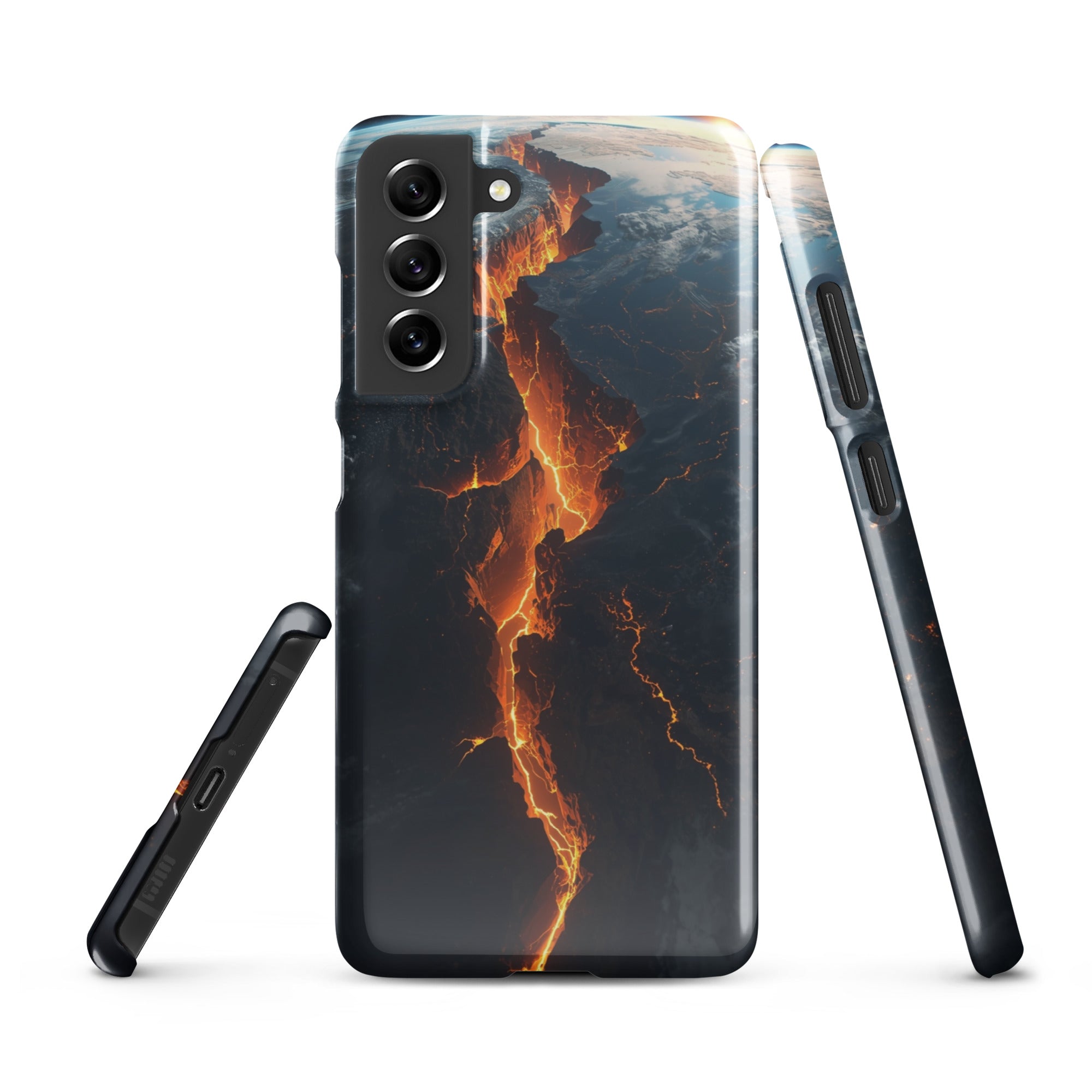 Foto di - Cover Resistente e Sottile Samsung - Compatibile con Ricarica Wireless - Spaccatura Pianeta Terra-Smartphone-Biiply