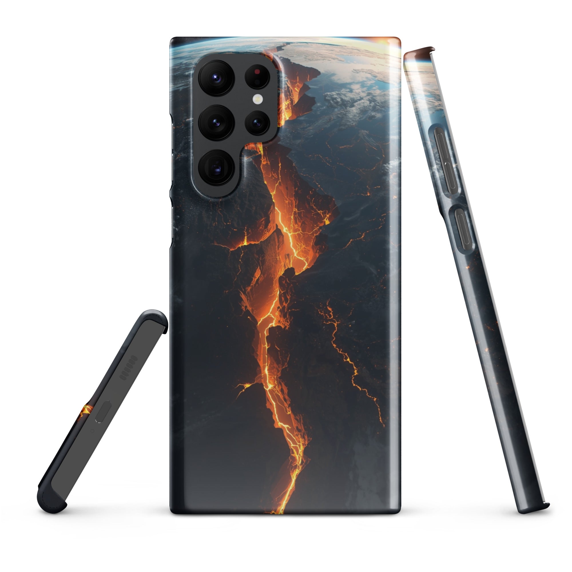 Foto di - Cover Resistente e Sottile Samsung - Compatibile con Ricarica Wireless - Spaccatura Pianeta Terra-Smartphone-Biiply