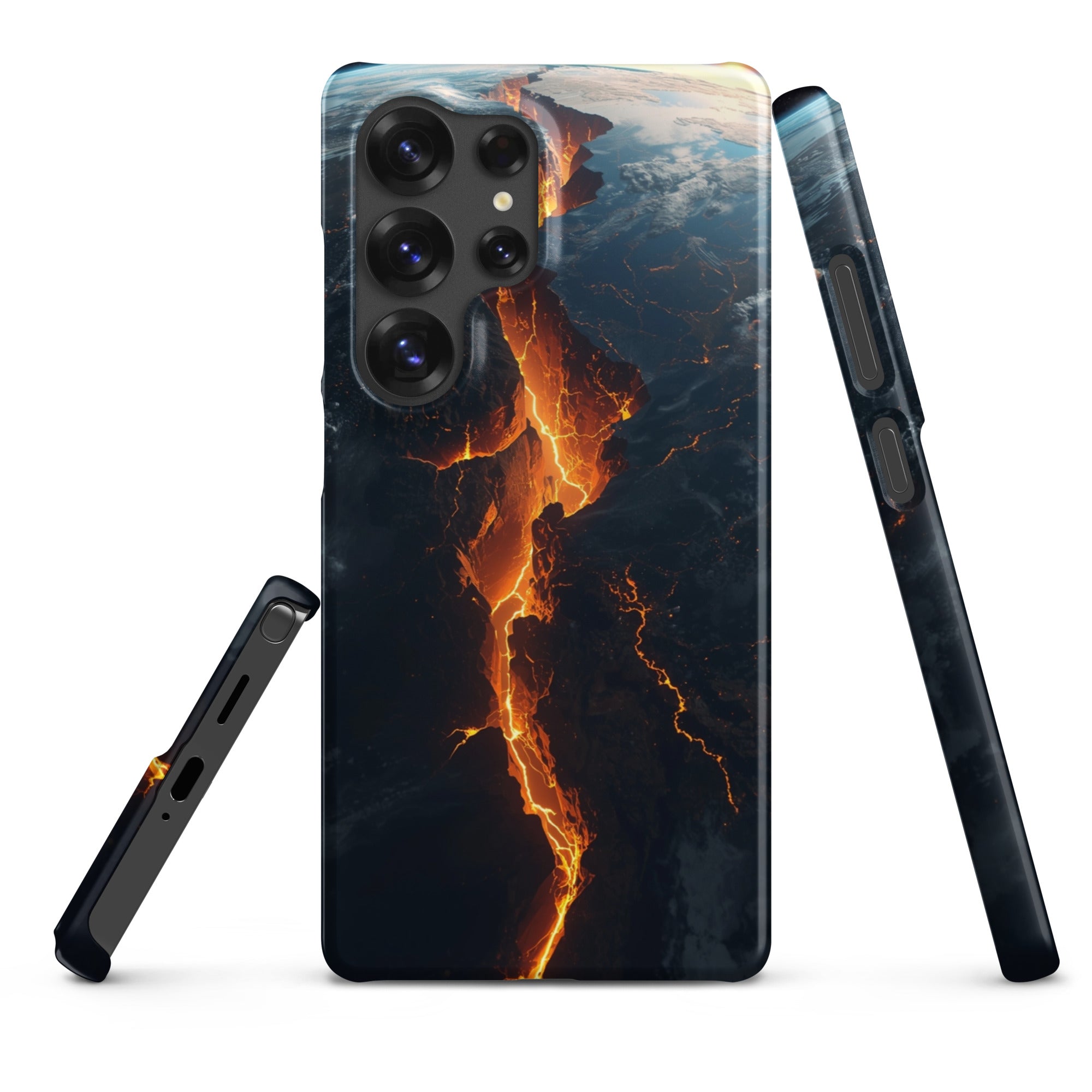 Foto di - Cover Resistente e Sottile Samsung - Compatibile con Ricarica Wireless - Spaccatura Pianeta Terra-Smartphone-Biiply