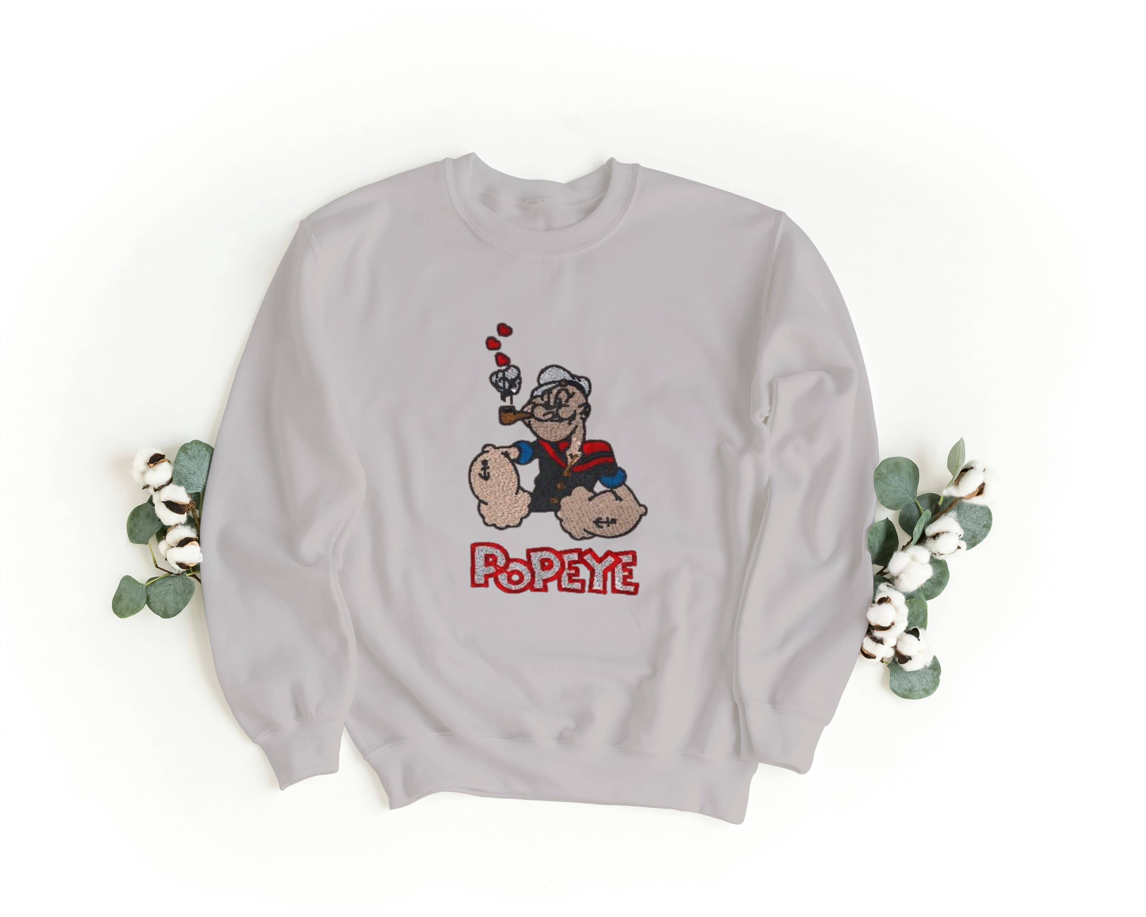 Foto di - Felpa Ricamata Unisex – Morbida – Stile Streetwear – Braccio di Ferro-Ricamati-Biiply