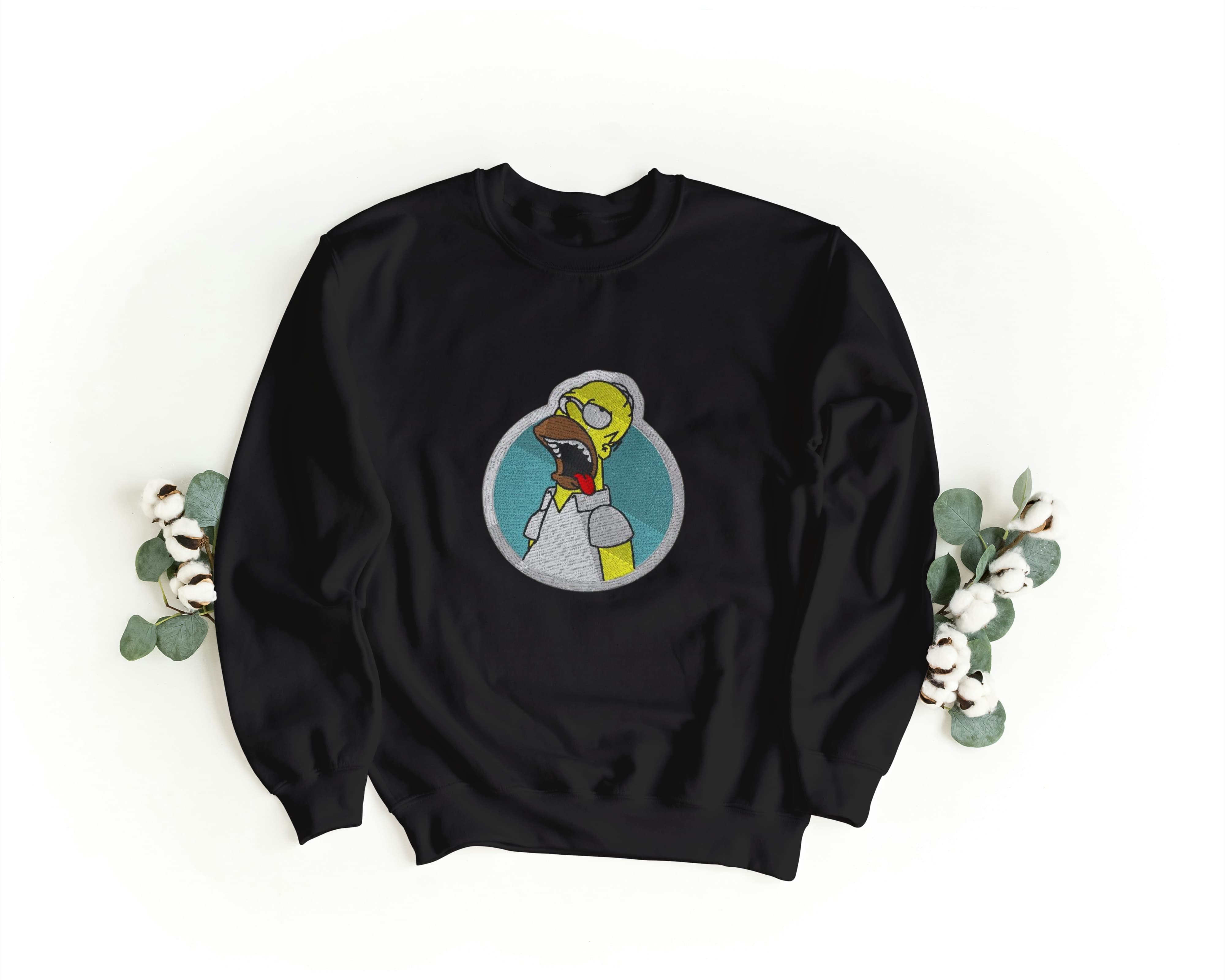 Foto di - Felpa Ricamata Unisex – Morbida – Stile Streetwear – Homer sbronzo-Ricamati-Biiply