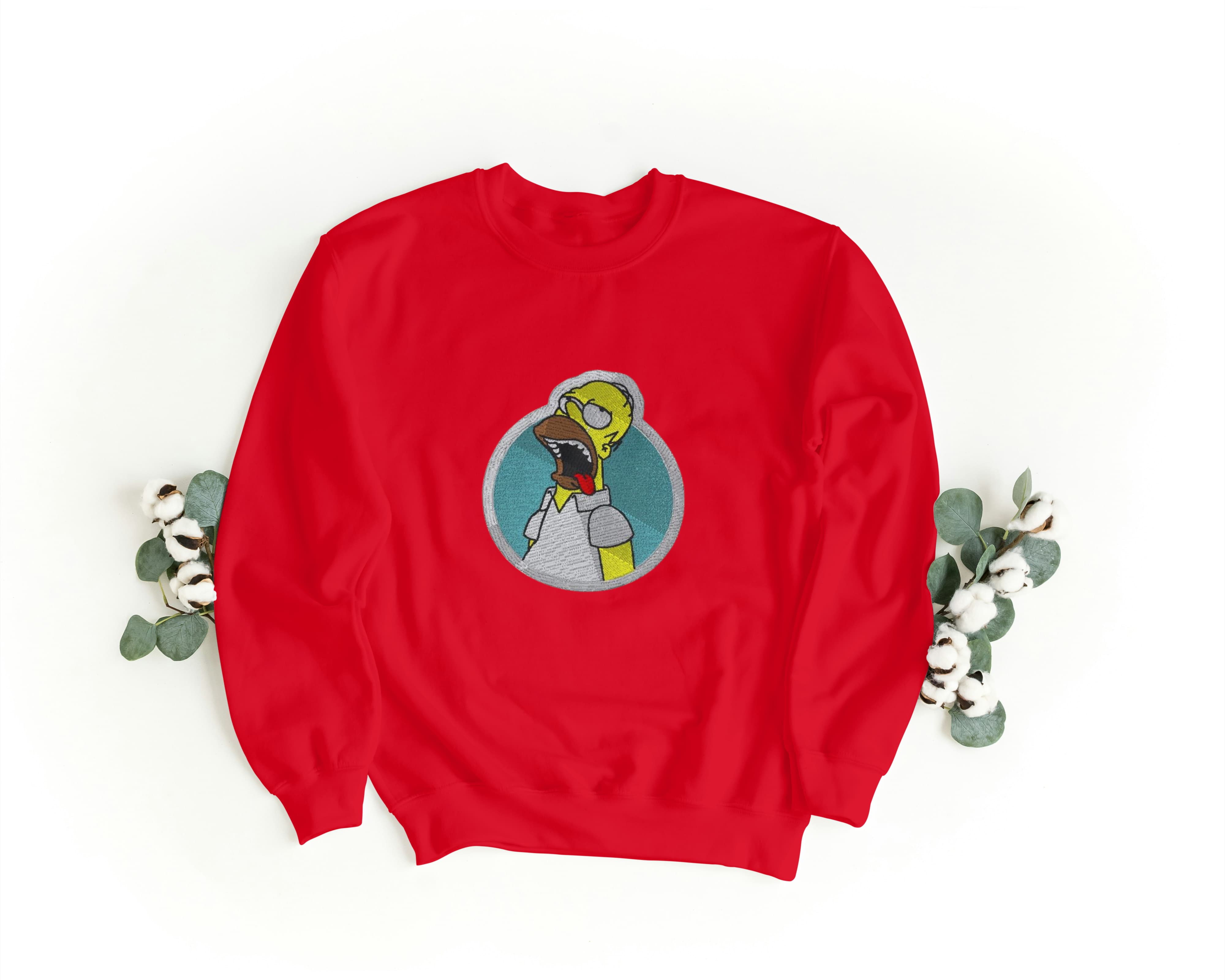 Foto di - Felpa Ricamata Unisex – Morbida – Stile Streetwear – Homer sbronzo-Ricamati-Biiply