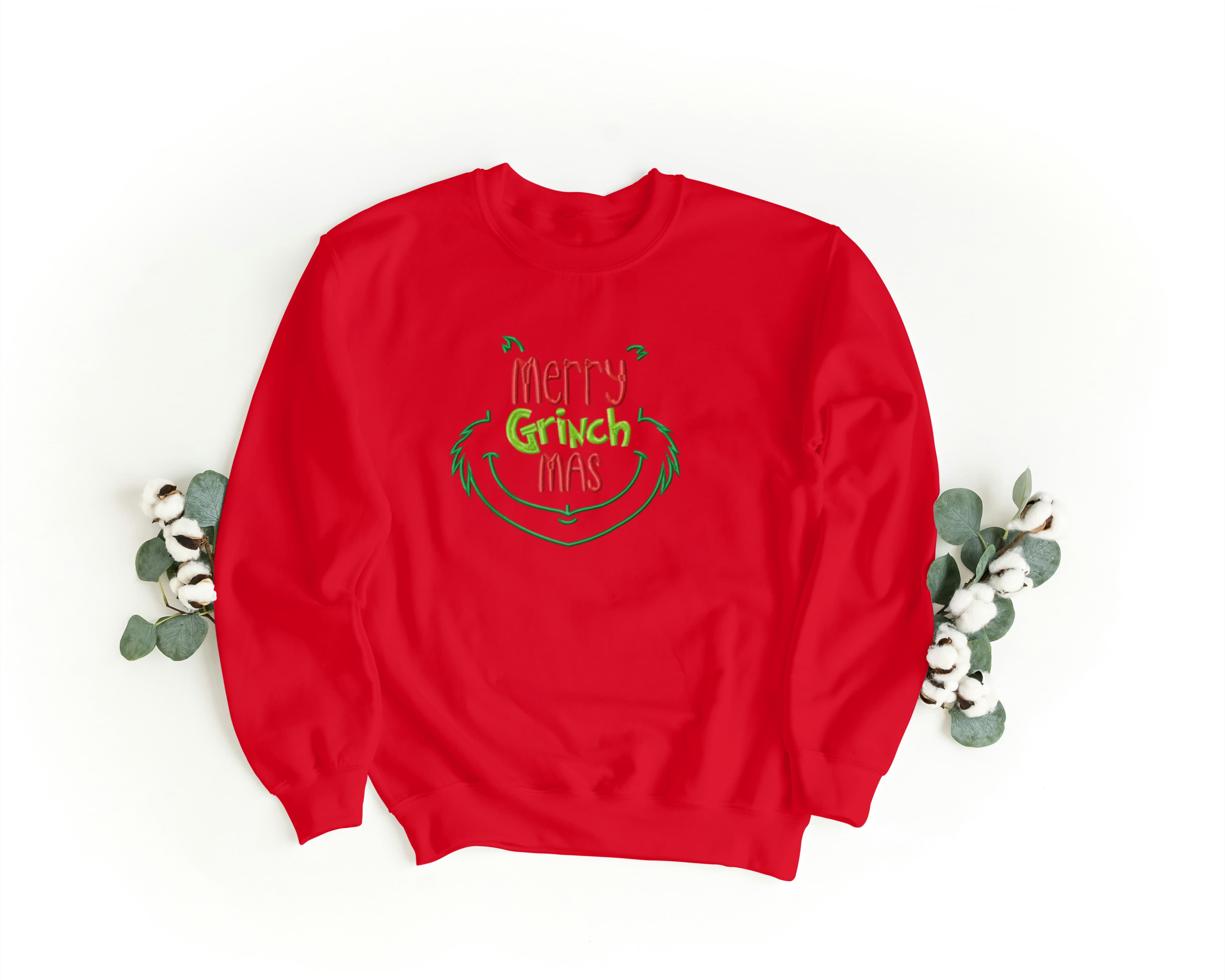 Foto di - Felpa Ricamata Unisex – Morbida – Stile Streetwear – Merry Grinch-Ricamati-Biiply