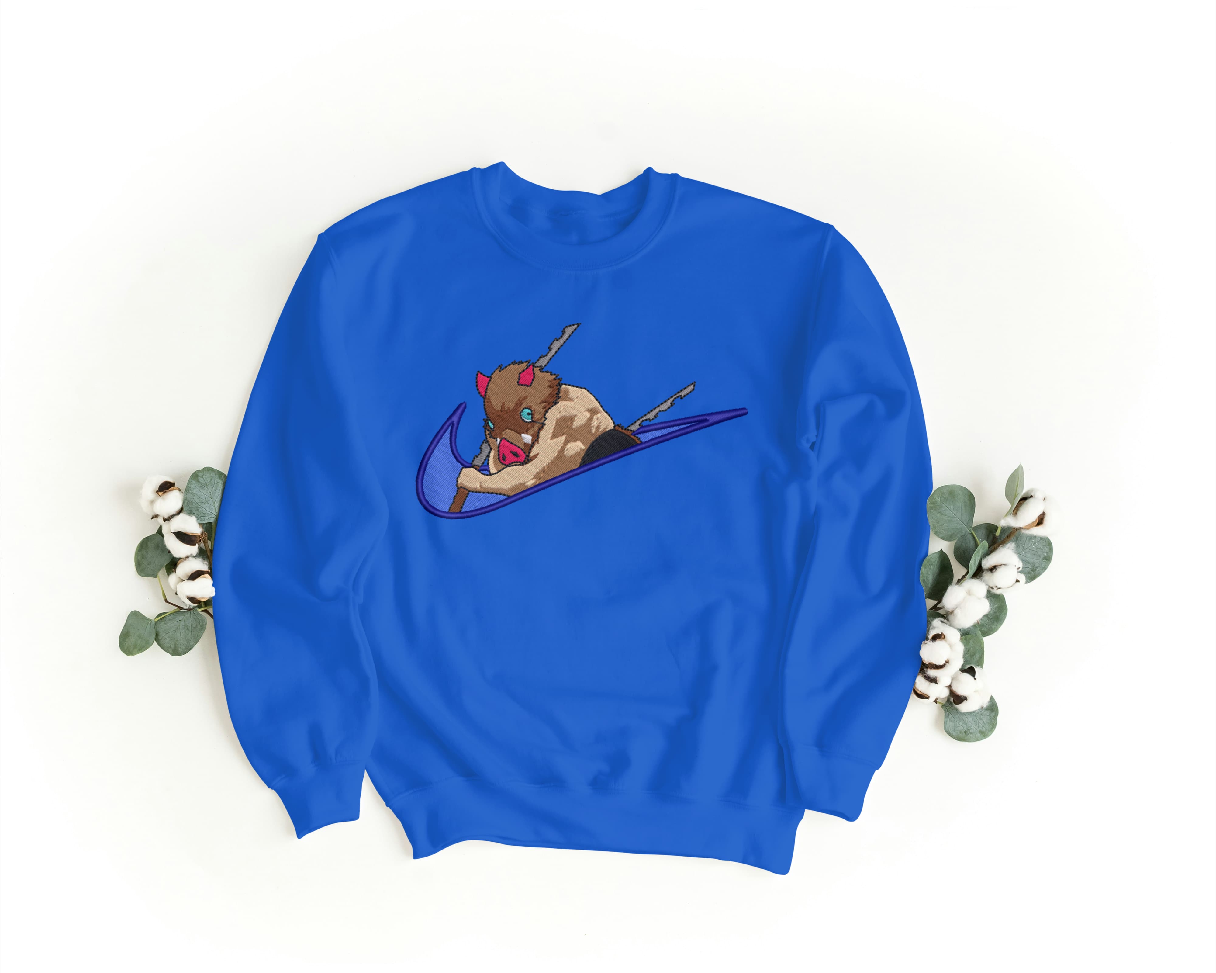 Foto di - Felpa Ricamata Unisex – Morbida – Stile Streetwear – Swoosh Inosuke-Ricamati-Biiply