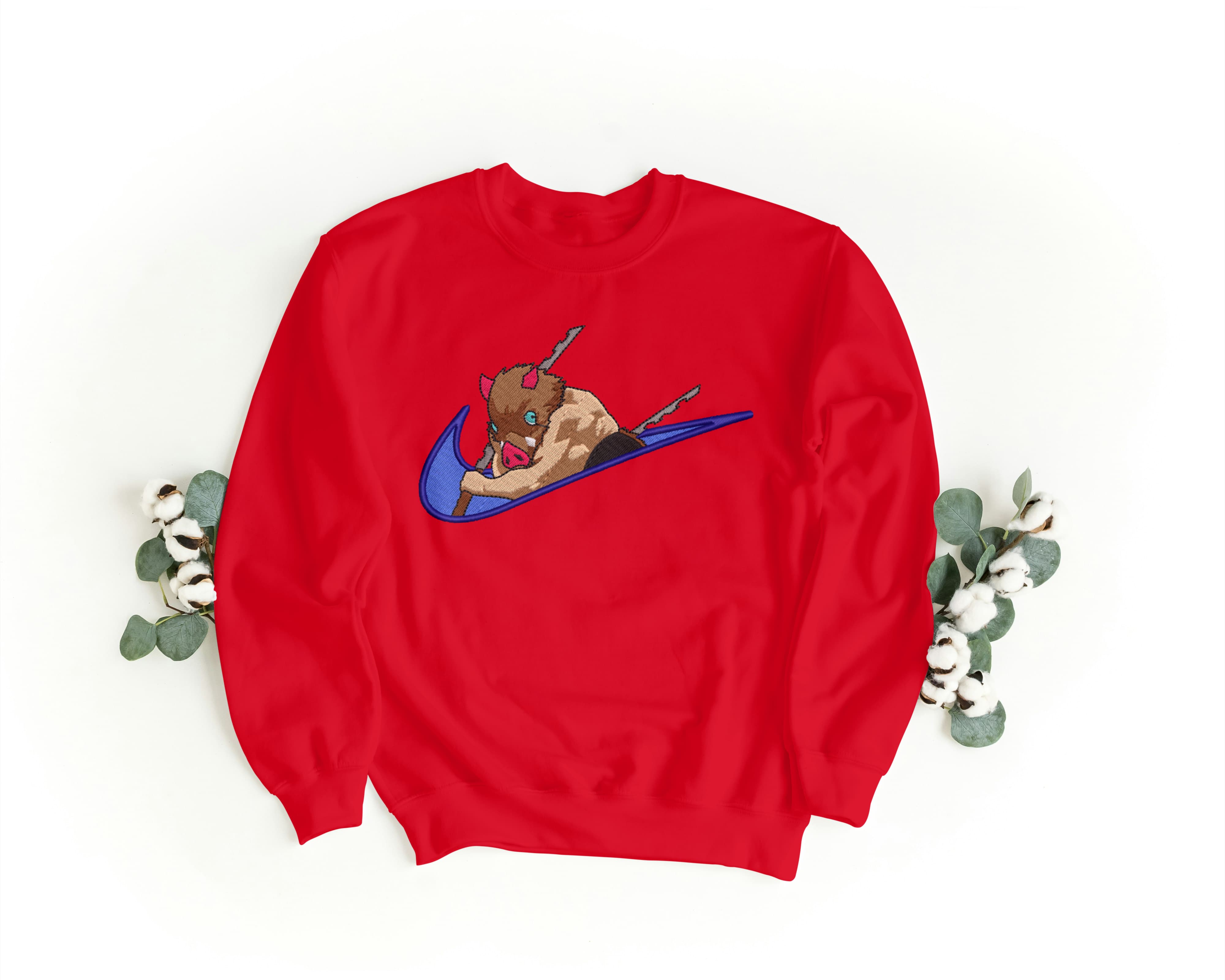 Foto di - Felpa Ricamata Unisex – Morbida – Stile Streetwear – Swoosh Inosuke-Ricamati-Biiply