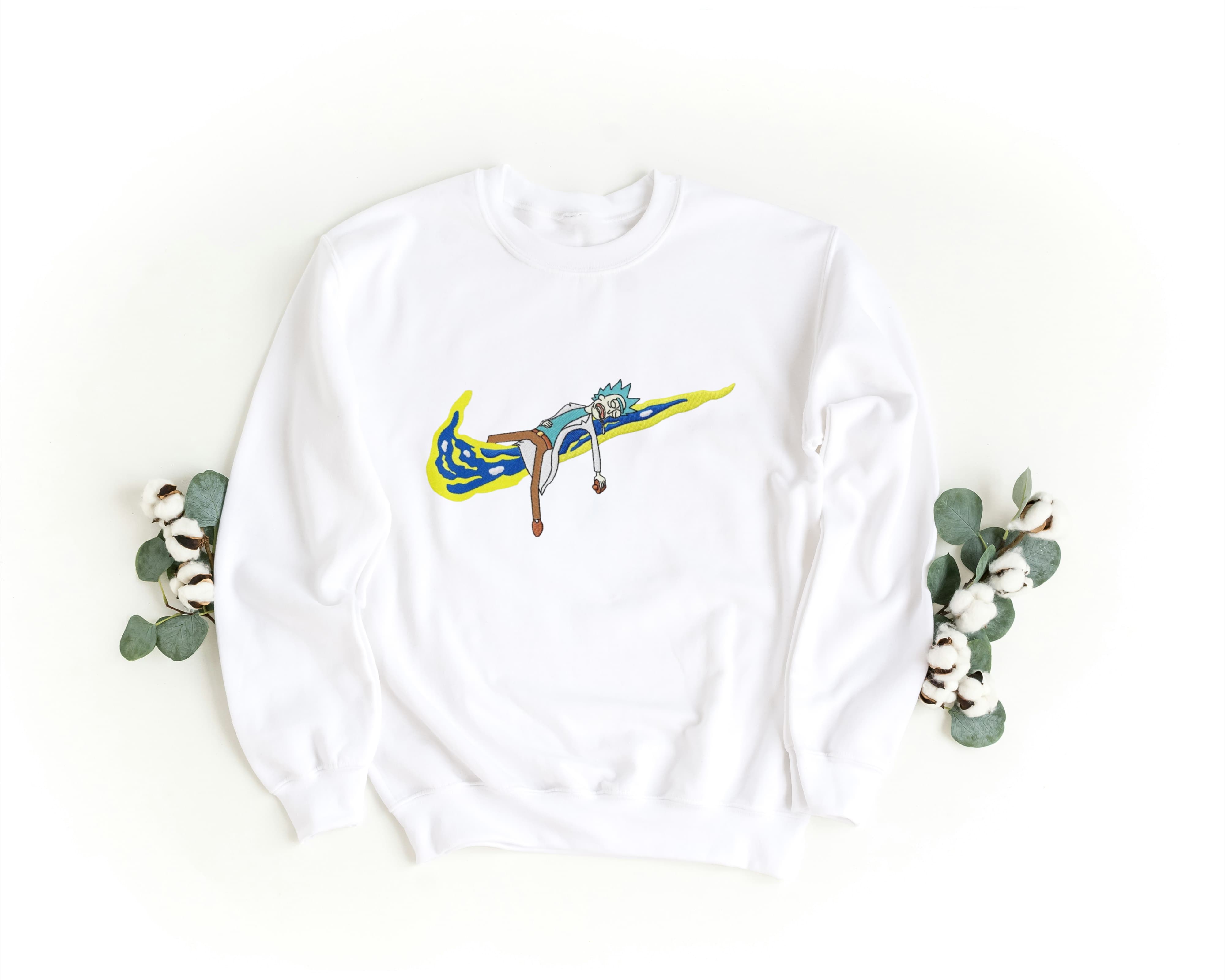 Foto di - Felpa Ricamata Unisex – Morbida – Stile Streetwear – Swoosh Rik-Ricamati-Biiply