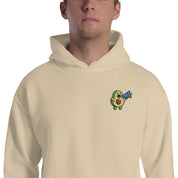 Foto di - Felpa Ricamata Unisex – Morbida con Cappuccio e Tasca Frontale – Stile Streetwear – Avocado Con Megafono-Ricamati-Biiply