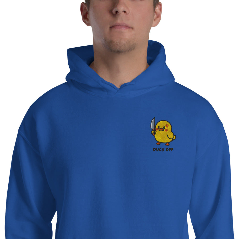 Foto di - Felpa Ricamata Unisex – Morbida con Cappuccio e Tasca Frontale – Stile Streetwear – Duck Off-Ricamati-Biiply