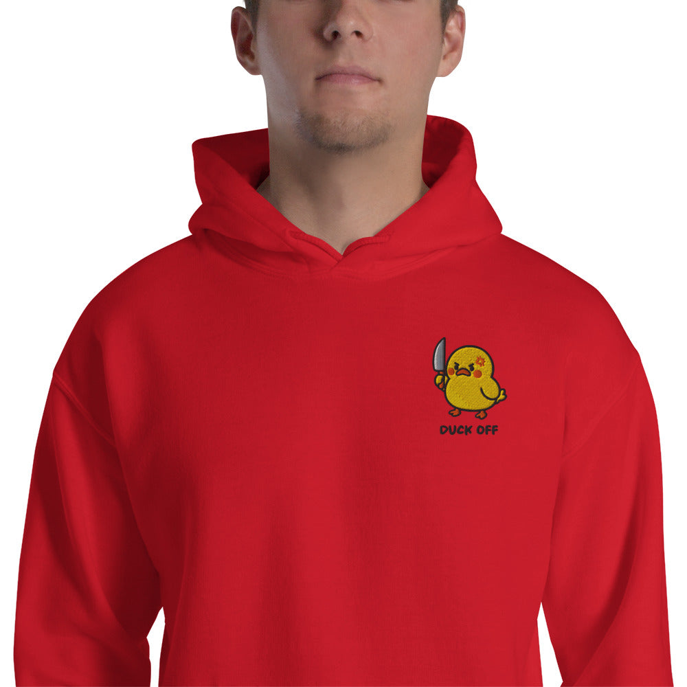 Foto di - Felpa Ricamata Unisex – Morbida con Cappuccio e Tasca Frontale – Stile Streetwear – Duck Off-Ricamati-Biiply