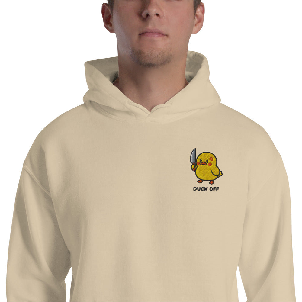 Foto di - Felpa Ricamata Unisex – Morbida con Cappuccio e Tasca Frontale – Stile Streetwear – Duck Off-Ricamati-Biiply