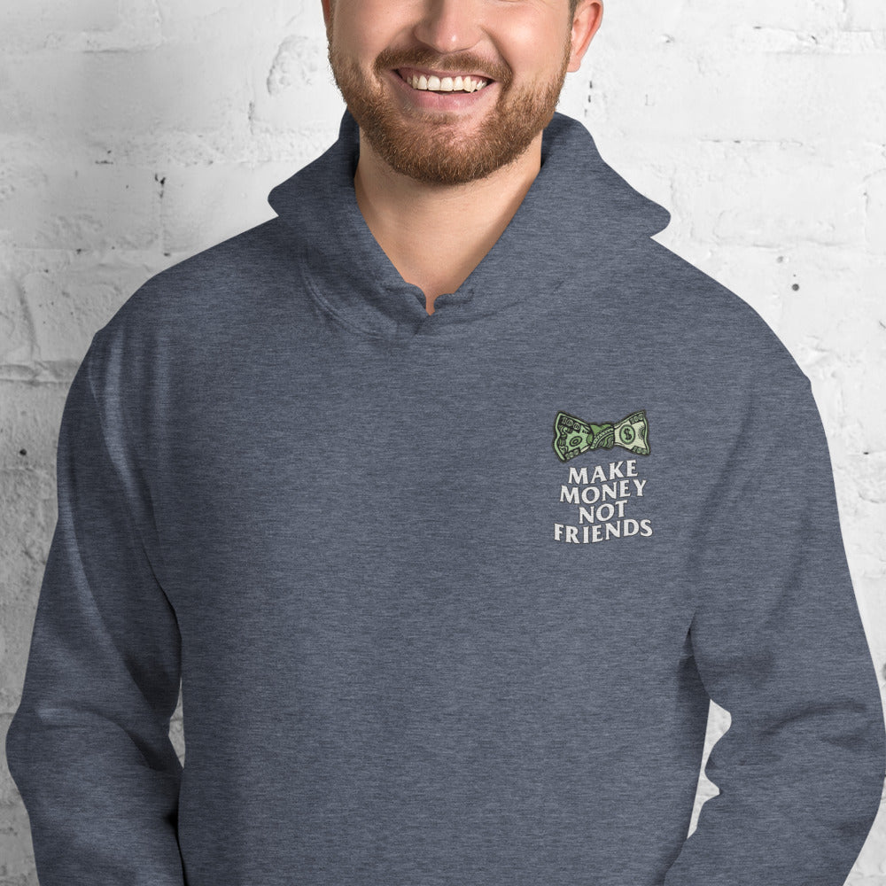Foto di - Felpa Ricamata Unisex – Morbida con Cappuccio e Tasca Frontale – Stile Streetwear – Make Money Not Friends-Ricamati-Biiply