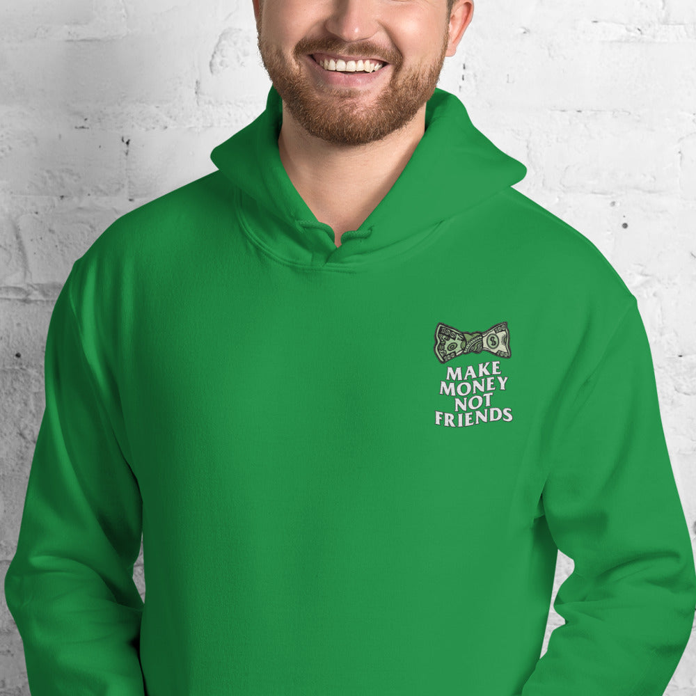 Foto di - Felpa Ricamata Unisex – Morbida con Cappuccio e Tasca Frontale – Stile Streetwear – Make Money Not Friends-Ricamati-Biiply