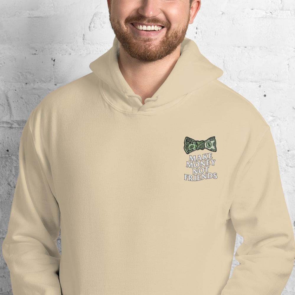 Foto di - Felpa Ricamata Unisex – Morbida con Cappuccio e Tasca Frontale – Stile Streetwear – Make Money Not Friends-Ricamati-Biiply