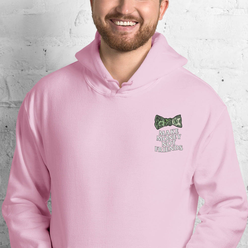 Foto di - Felpa Ricamata Unisex – Morbida con Cappuccio e Tasca Frontale – Stile Streetwear – Make Money Not Friends-Ricamati-Biiply