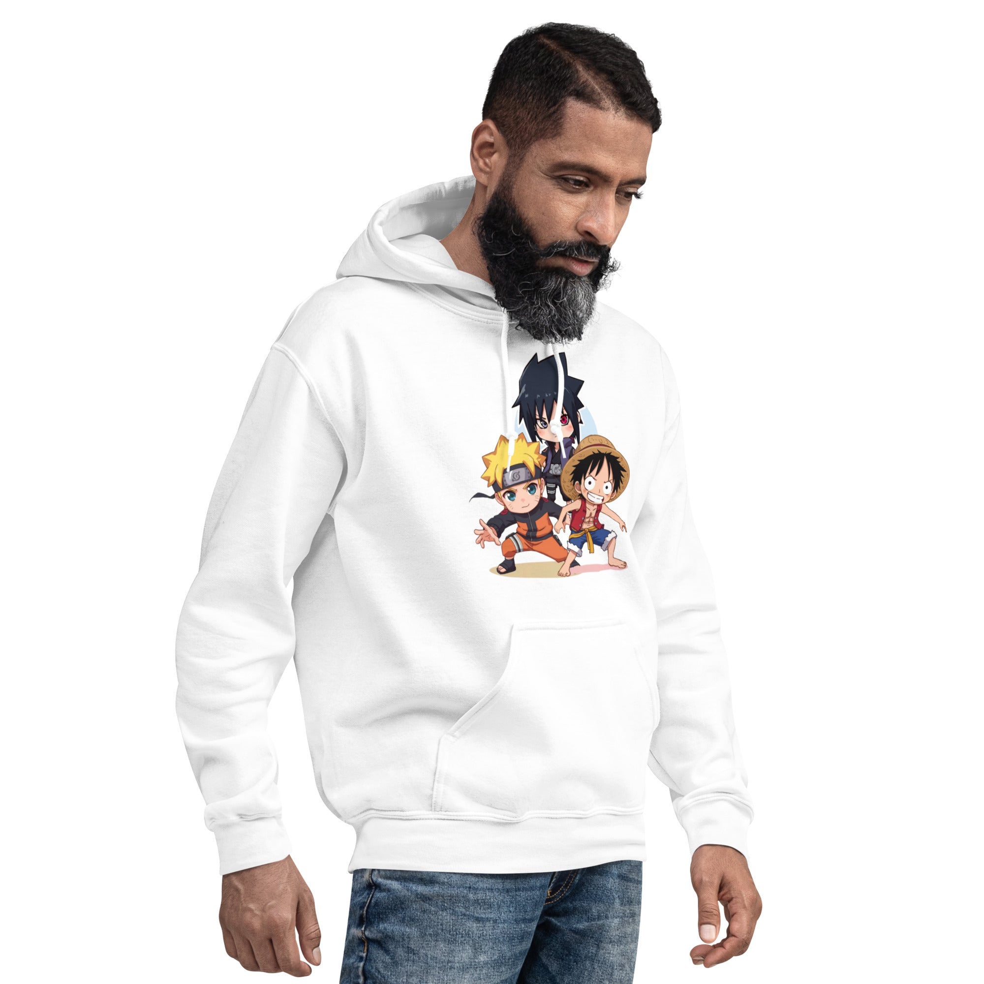 Foto di - Felpa Stampata Unisex – Morbida con Cappuccio e Tasca Frontale – Stile Streetwear – Cartoon Giapponese-DTG-Biiply