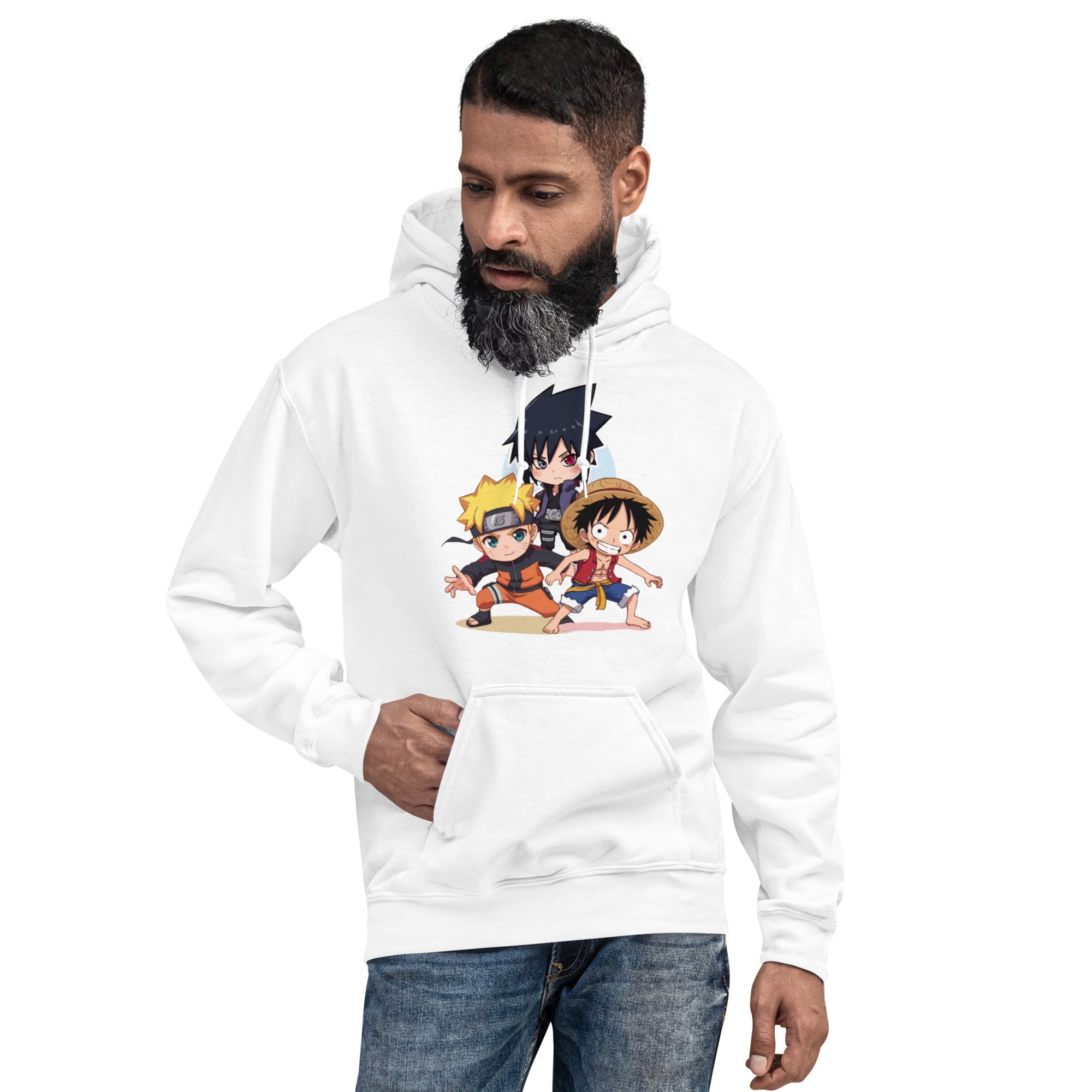 Foto di - Felpa Stampata Unisex – Morbida con Cappuccio e Tasca Frontale – Stile Streetwear – Cartoon Giapponese-DTG-Biiply