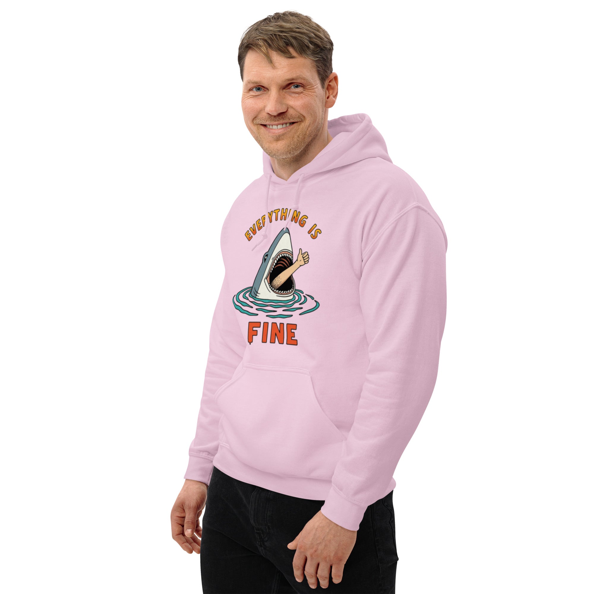 Foto di - Felpa Stampata Unisex – Morbida con Cappuccio e Tasca Frontale – Stile Streetwear – Everityng Is Fine-DTG-Biiply