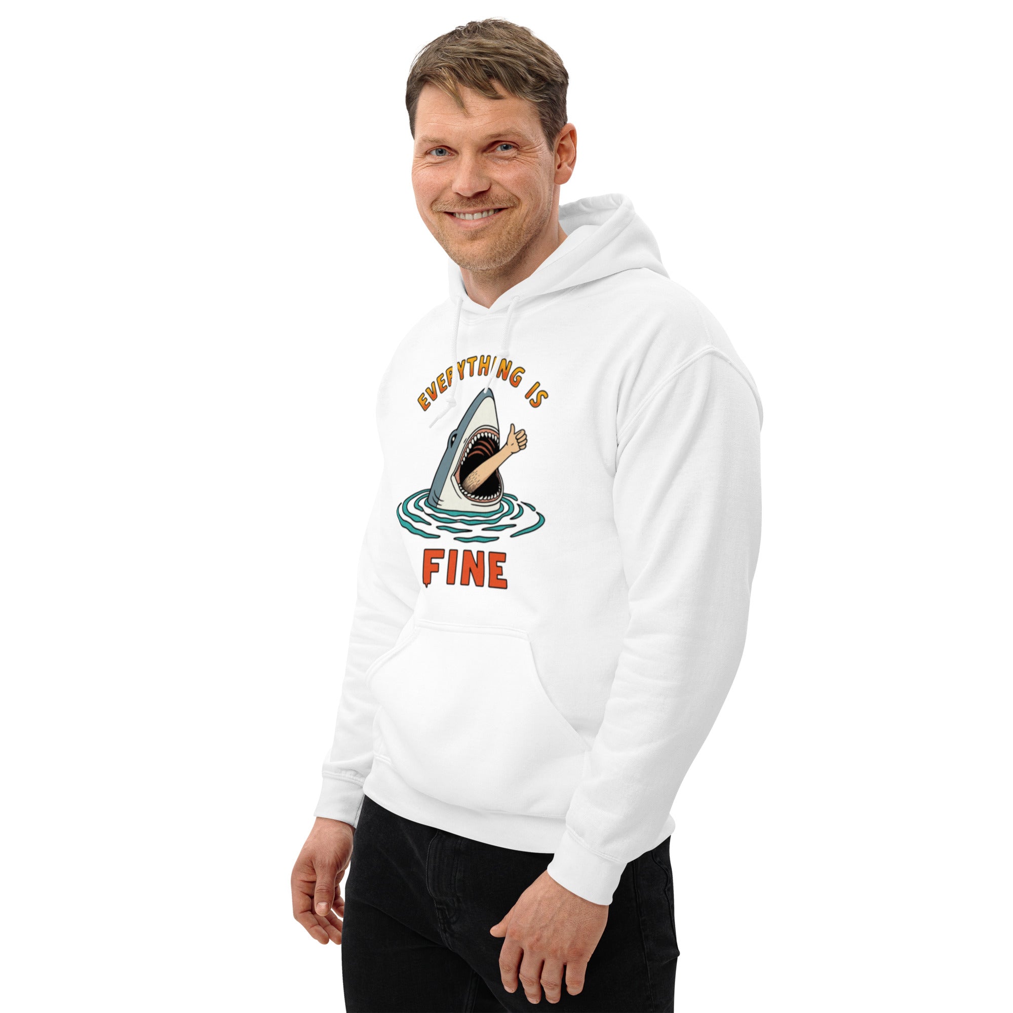 Foto di - Felpa Stampata Unisex – Morbida con Cappuccio e Tasca Frontale – Stile Streetwear – Everityng Is Fine-DTG-Biiply