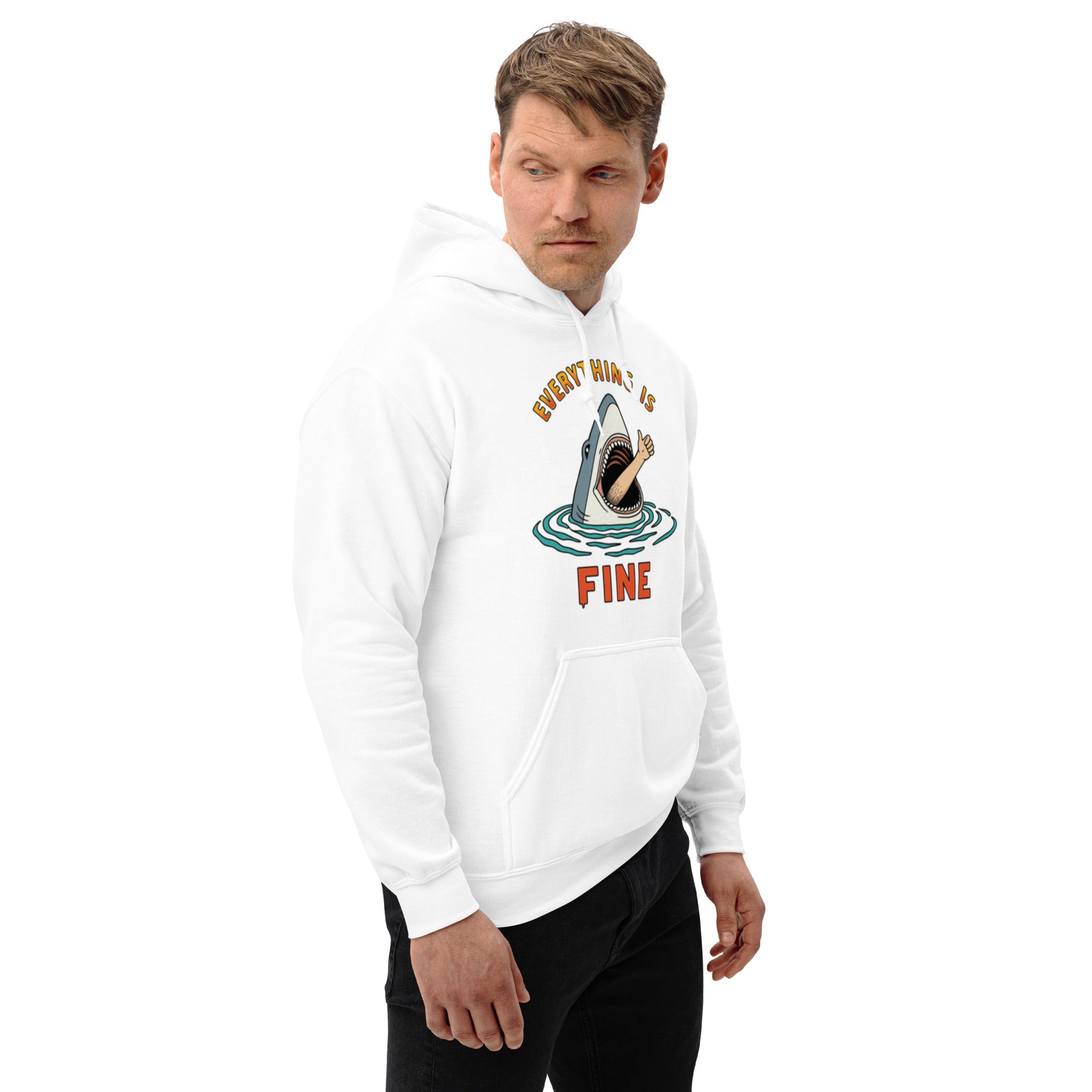 Foto di - Felpa Stampata Unisex – Morbida con Cappuccio e Tasca Frontale – Stile Streetwear – Everityng Is Fine-DTG-Biiply