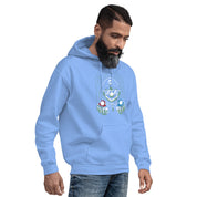 Foto di - Felpa Stampata Unisex – Morbida con Cappuccio e Tasca Frontale – Stile Streetwear – Funghetto Blu Funghetto Rosso-Biiply