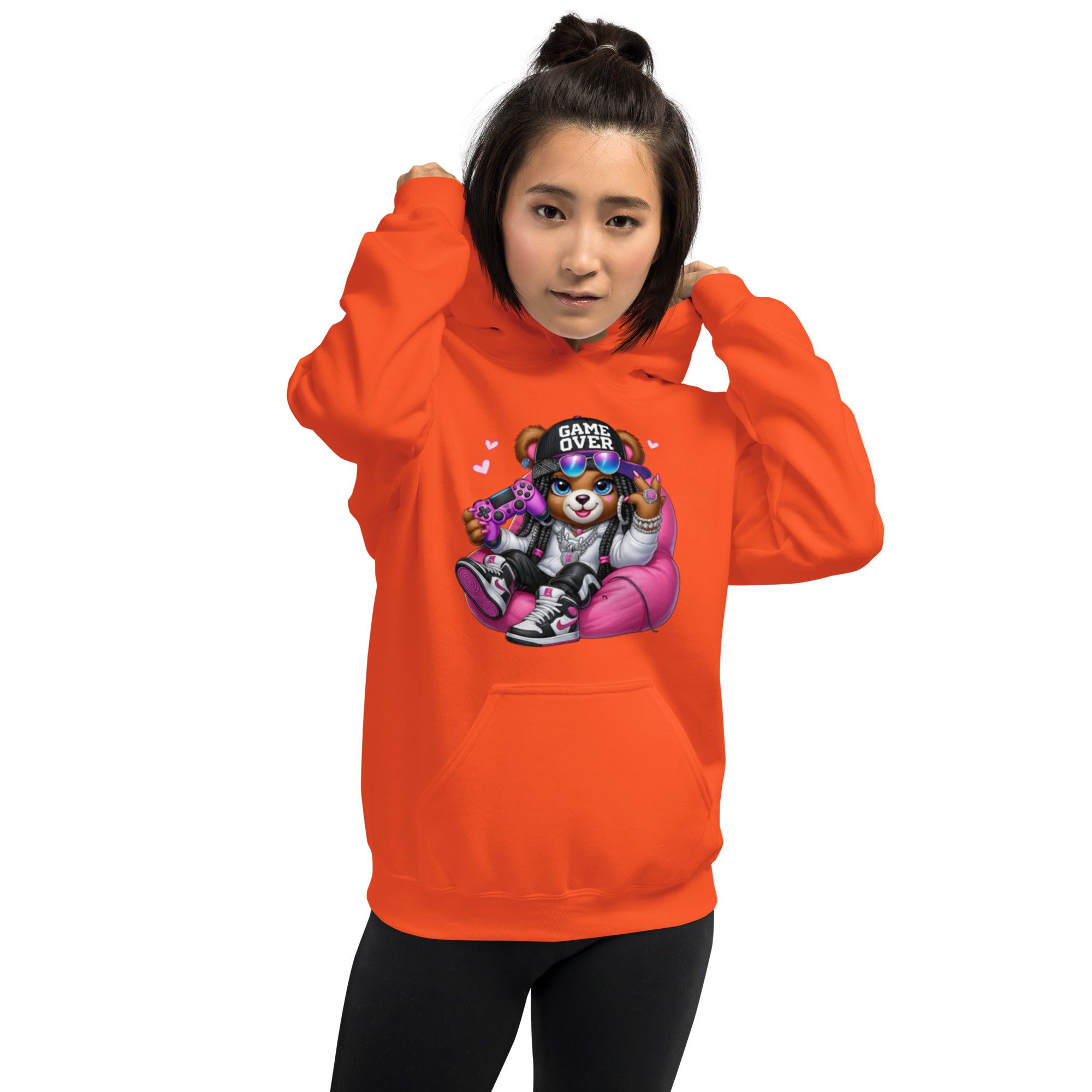 Foto di - Felpa Stampata Unisex – Morbida con Cappuccio e Tasca Frontale – Stile Streetwear – Gamer Girl-DTG-Biiply