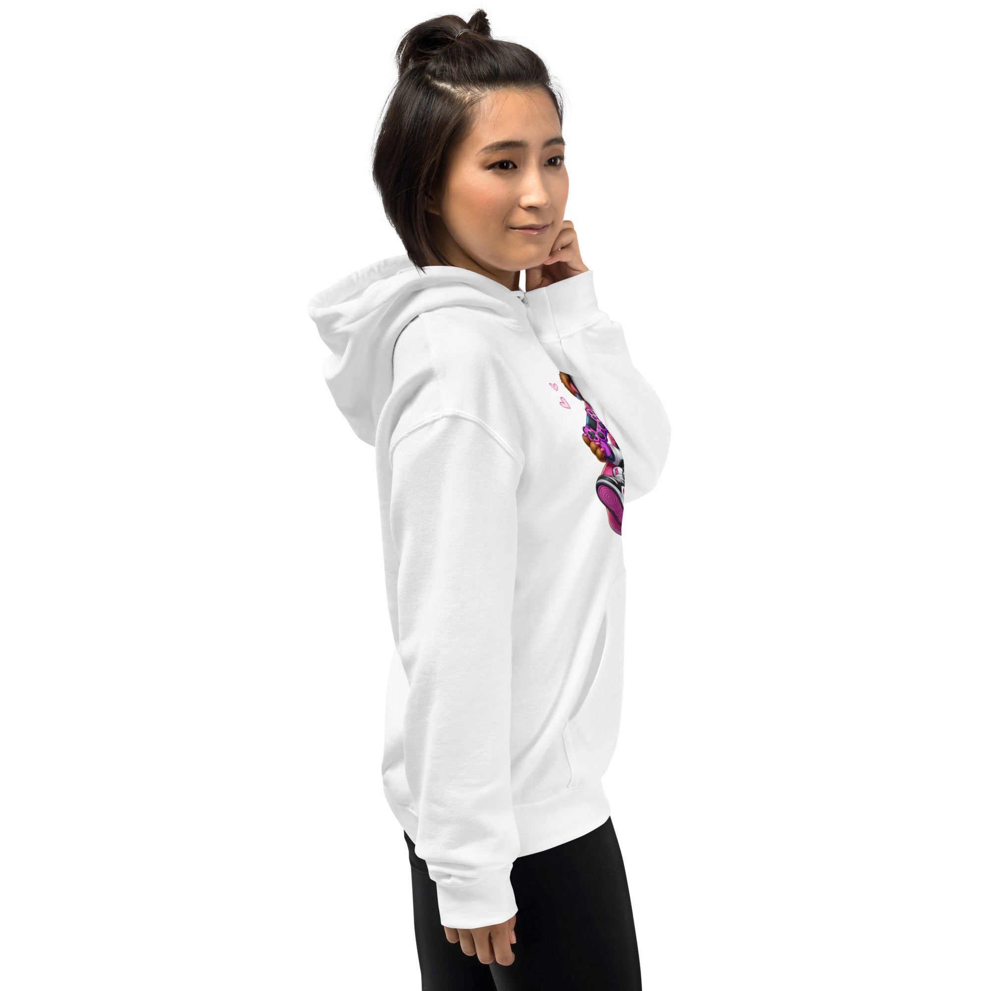 Foto di - Felpa Stampata Unisex – Morbida con Cappuccio e Tasca Frontale – Stile Streetwear – Gamer Girl-DTG-Biiply