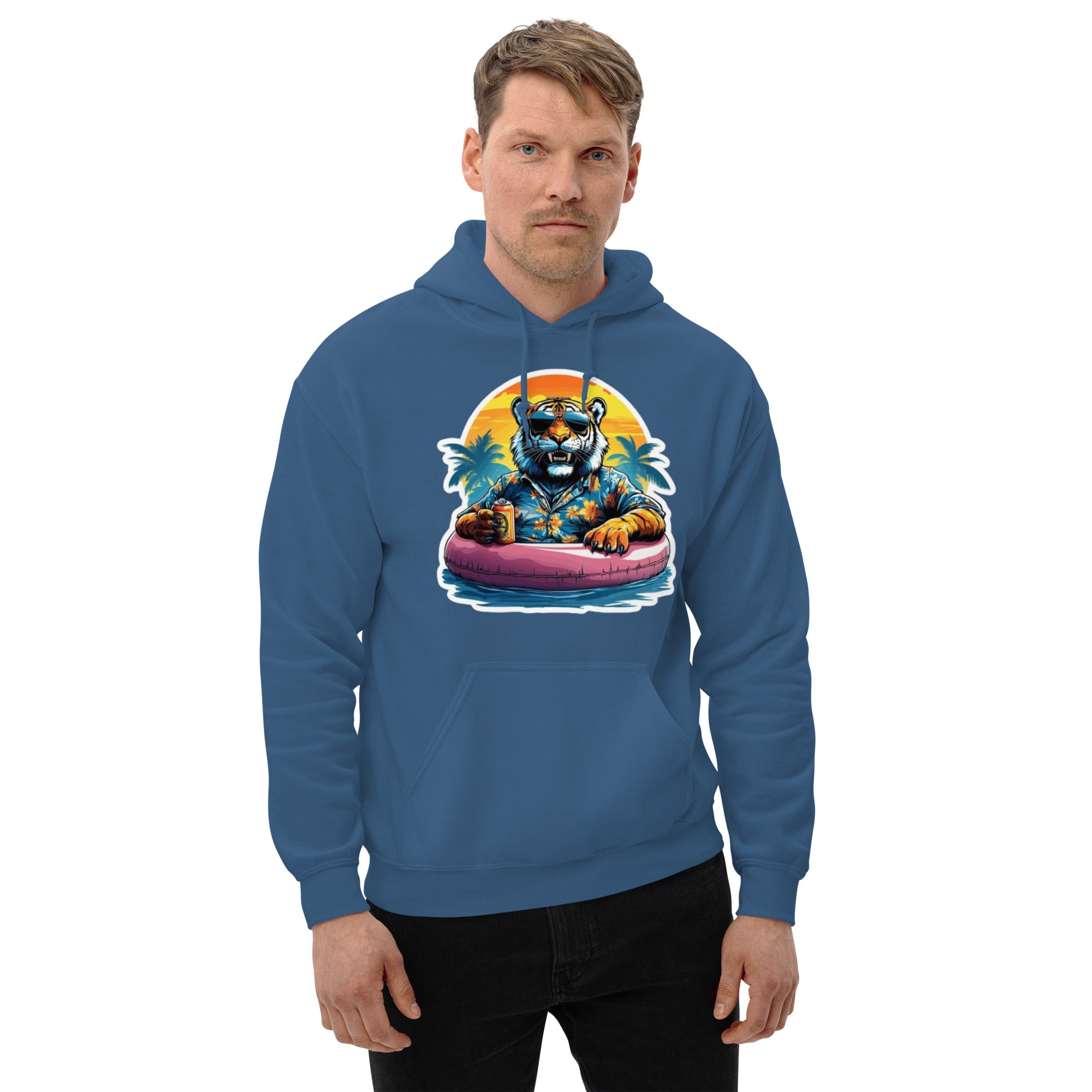 Foto di - Felpa Stampata Unisex – Morbida con Cappuccio e Tasca Frontale – Stile Streetwear – Tiger-Biiply