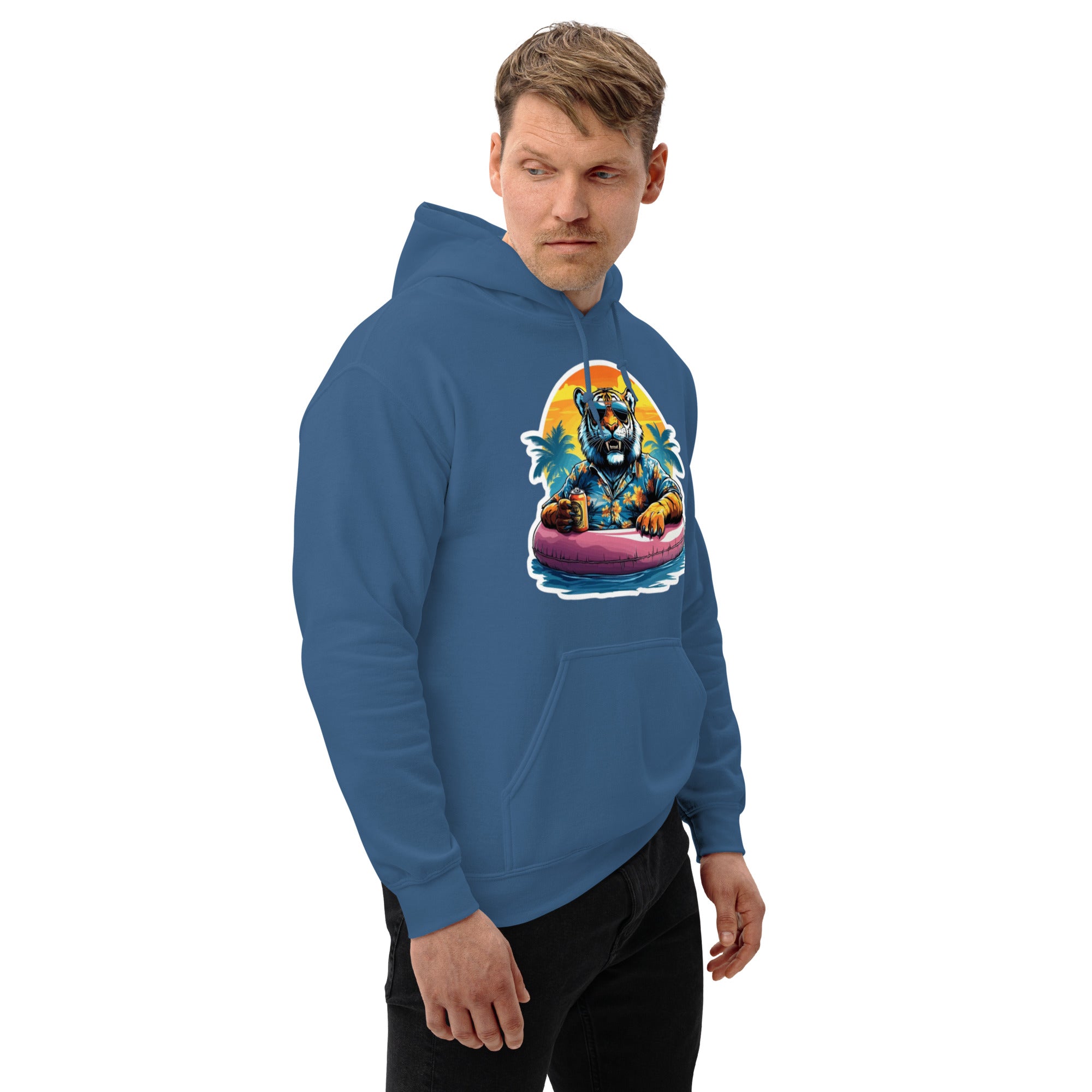 Foto di - Felpa Stampata Unisex – Morbida con Cappuccio e Tasca Frontale – Stile Streetwear – Tiger-Biiply