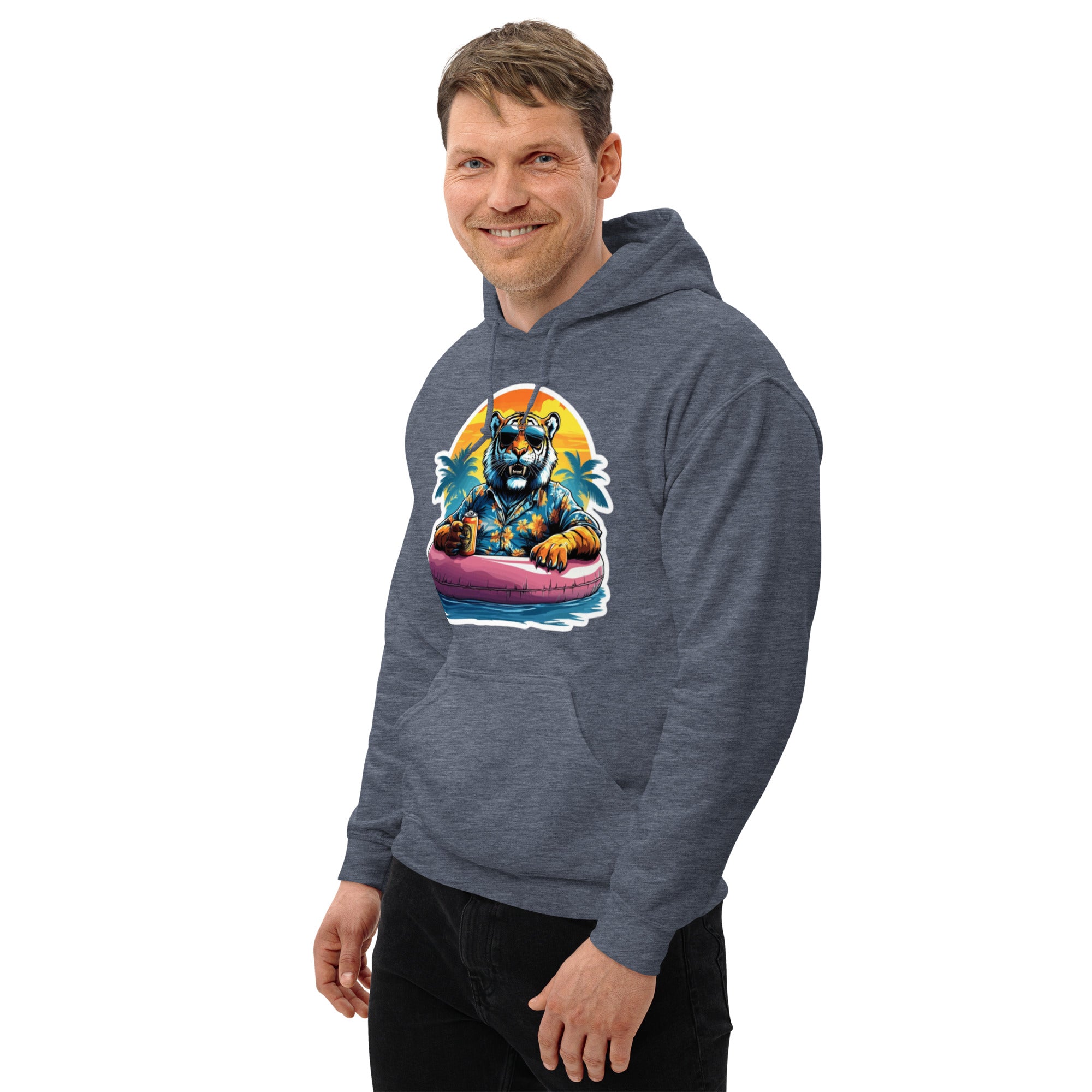 Foto di - Felpa Stampata Unisex – Morbida con Cappuccio e Tasca Frontale – Stile Streetwear – Tiger-Biiply