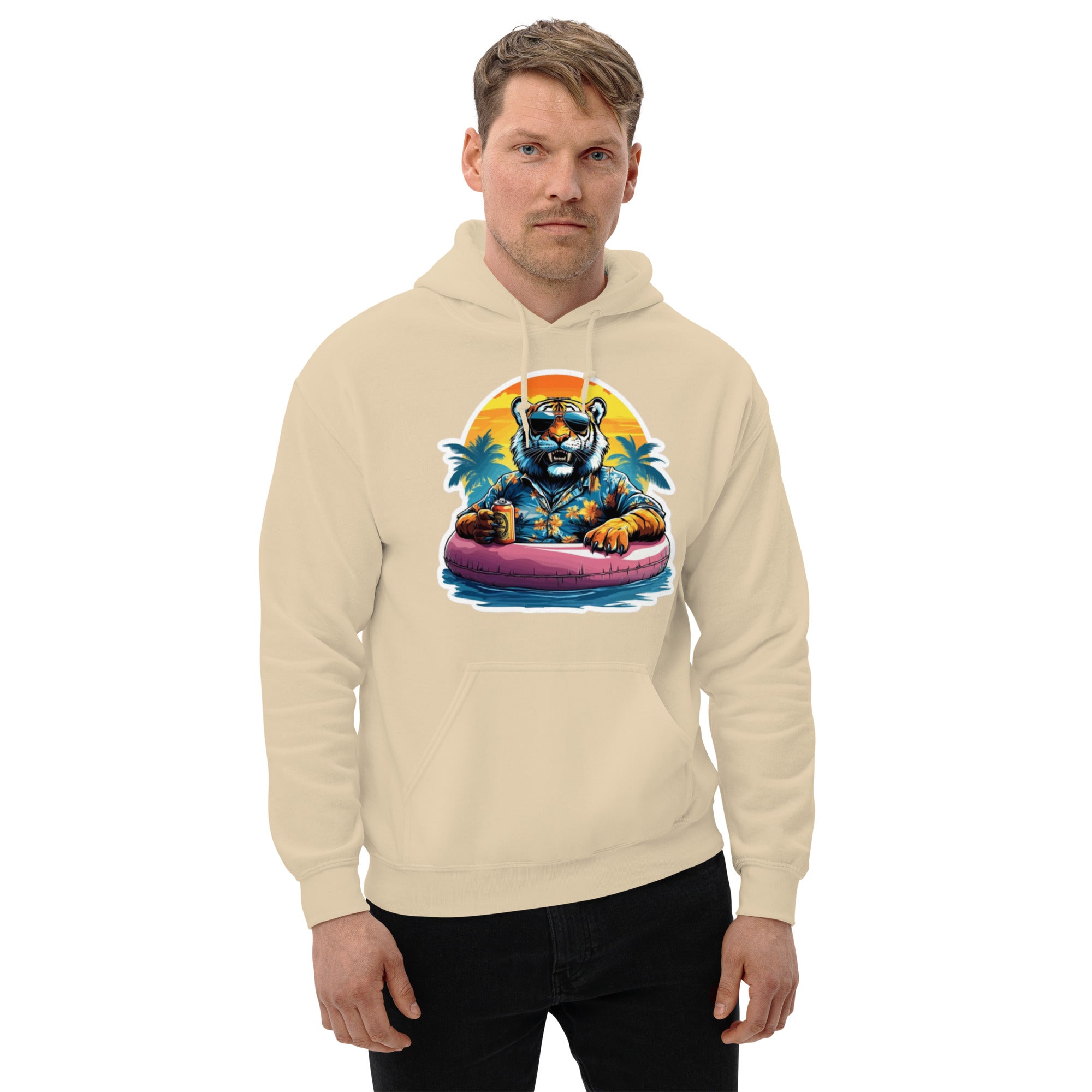 Foto di - Felpa Stampata Unisex – Morbida con Cappuccio e Tasca Frontale – Stile Streetwear – Tiger-Biiply