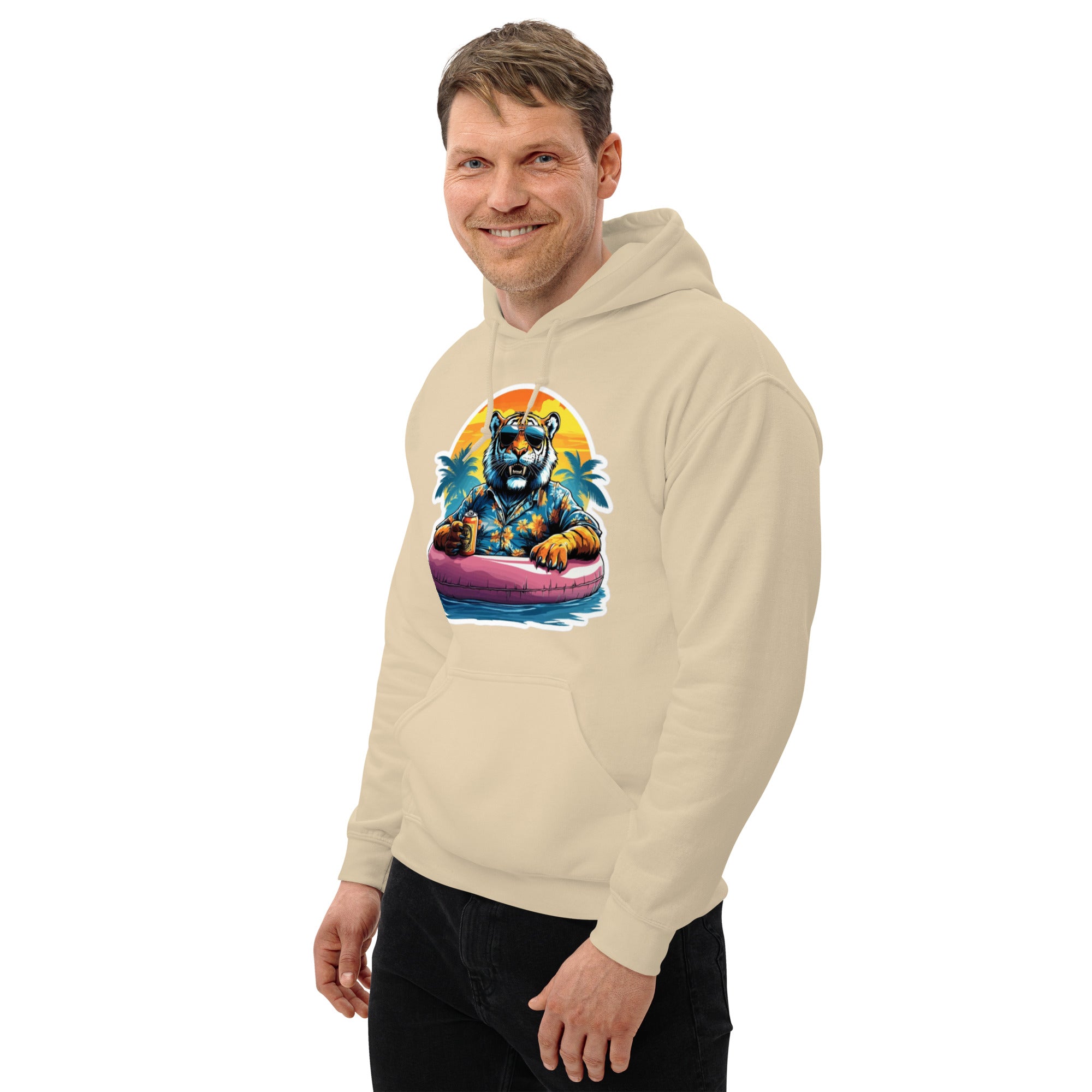 Foto di - Felpa Stampata Unisex – Morbida con Cappuccio e Tasca Frontale – Stile Streetwear – Tiger-Biiply