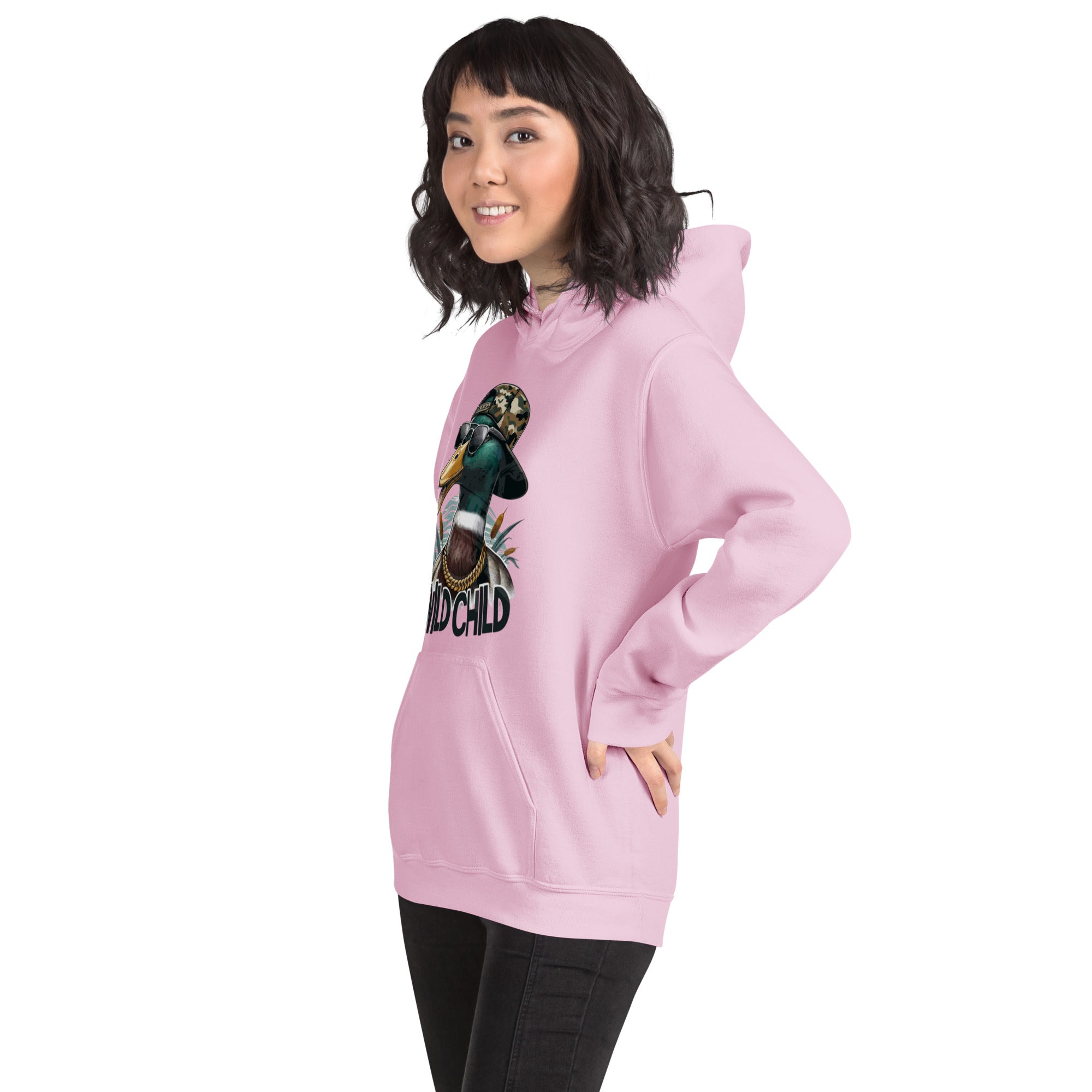 Foto di - Felpa Stampata Unisex – Morbida con Cappuccio e Tasca Frontale – Stile Streetwear – Wild Duck-DTG-Biiply