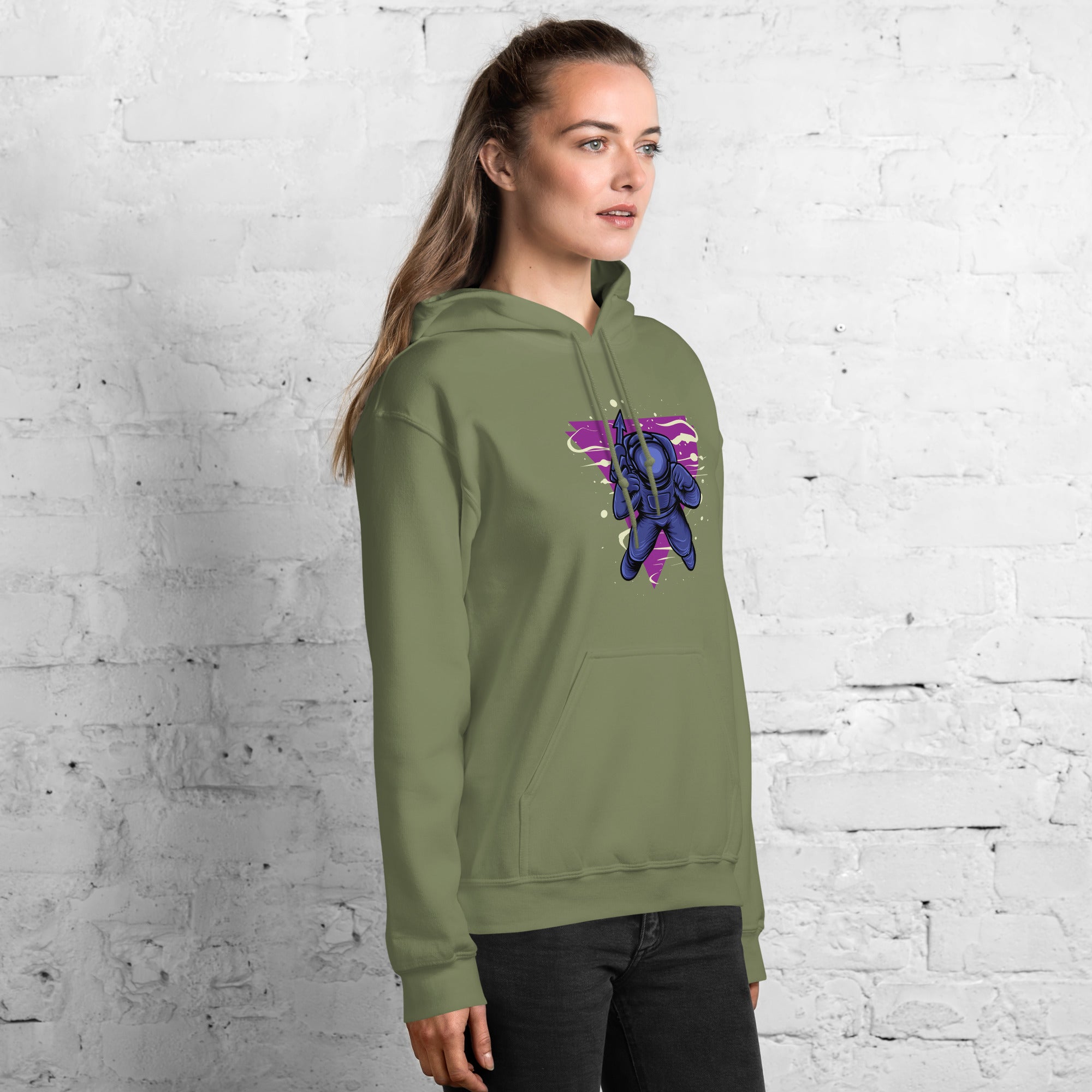 Foto di - Felpa stampata Unisex – Morbida con Cappuccio e Tasca Frontale – Stile Streetwear – Astro Sub-DTG-Biiply