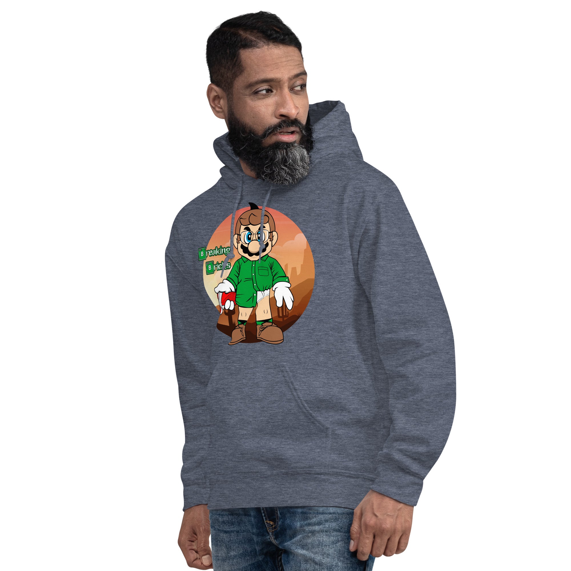 Foto di - Felpa stampata Unisex – Morbida con Cappuccio e Tasca Frontale – Stile Streetwear – Breaking Briks-DTG-Biiply