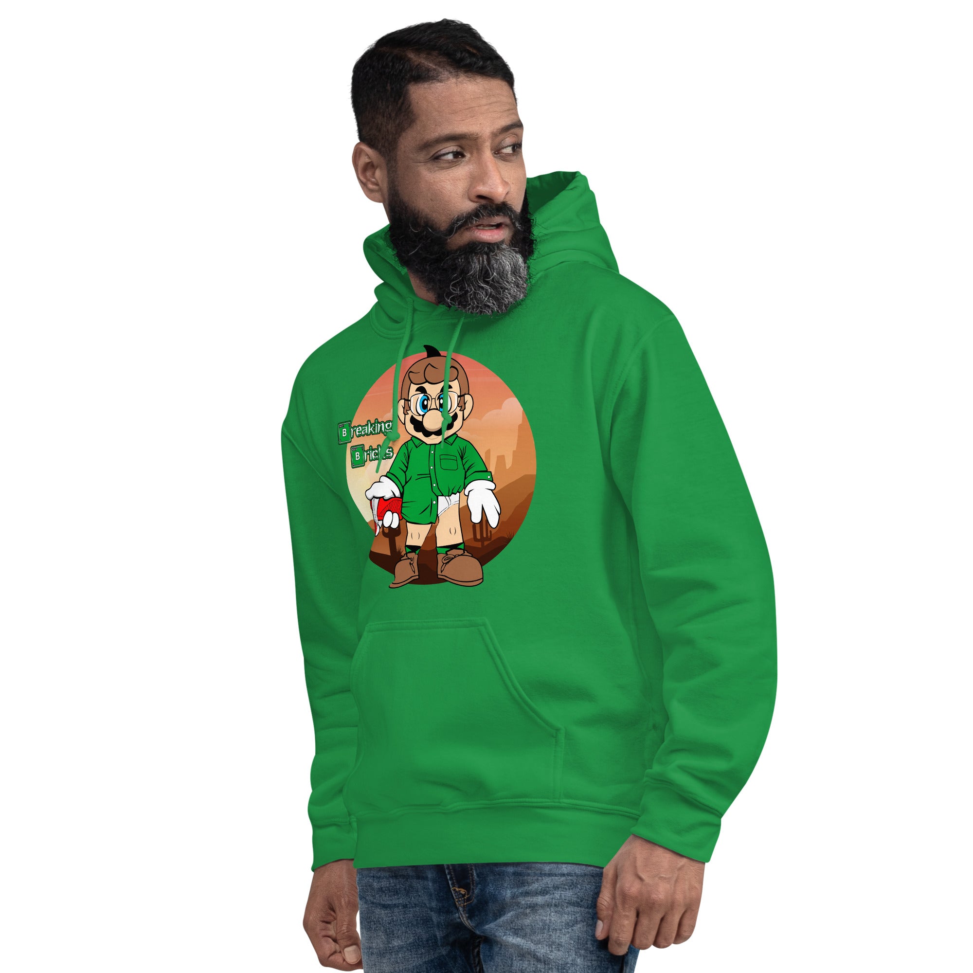 Foto di - Felpa stampata Unisex – Morbida con Cappuccio e Tasca Frontale – Stile Streetwear – Breaking Briks-DTG-Biiply