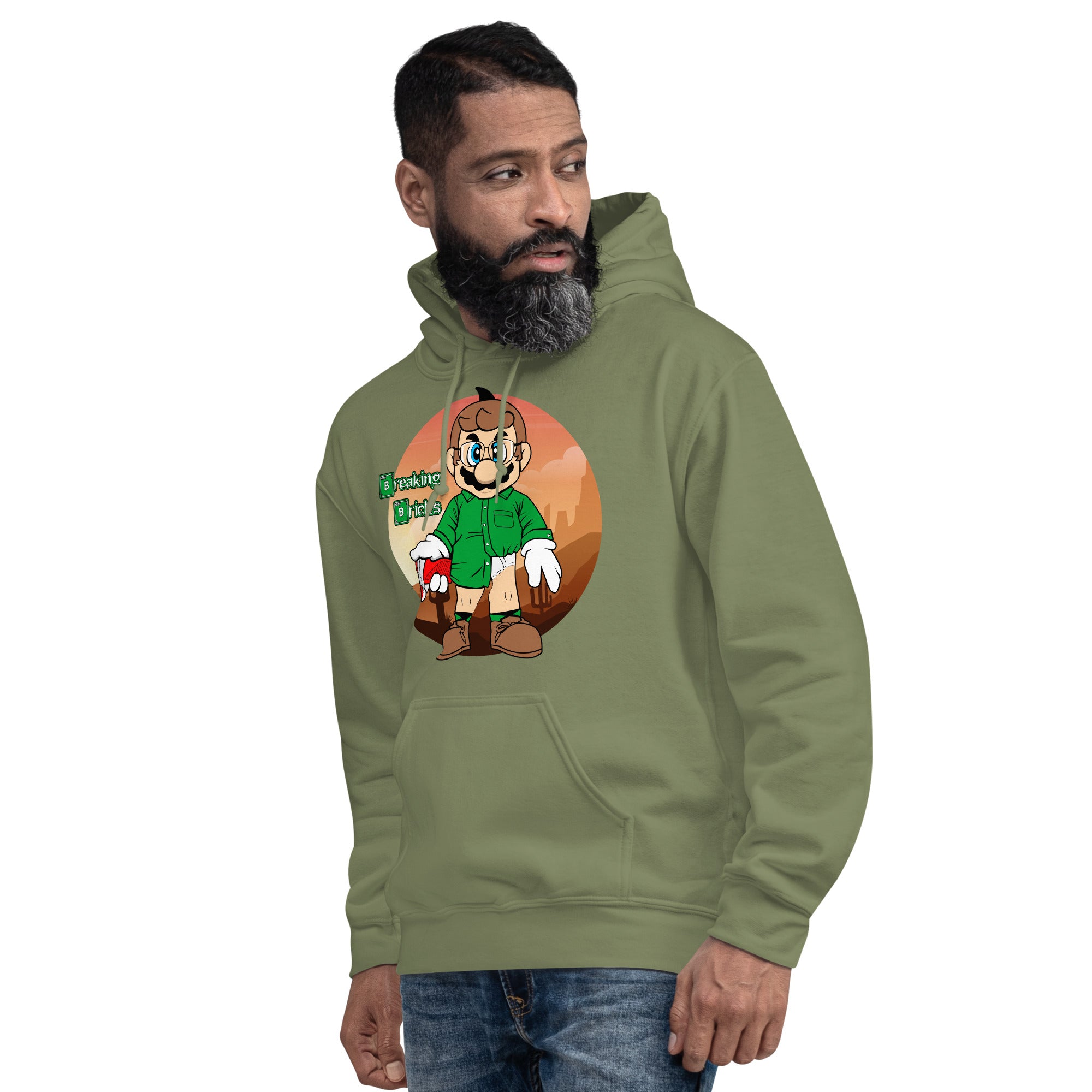 Foto di - Felpa stampata Unisex – Morbida con Cappuccio e Tasca Frontale – Stile Streetwear – Breaking Briks-DTG-Biiply