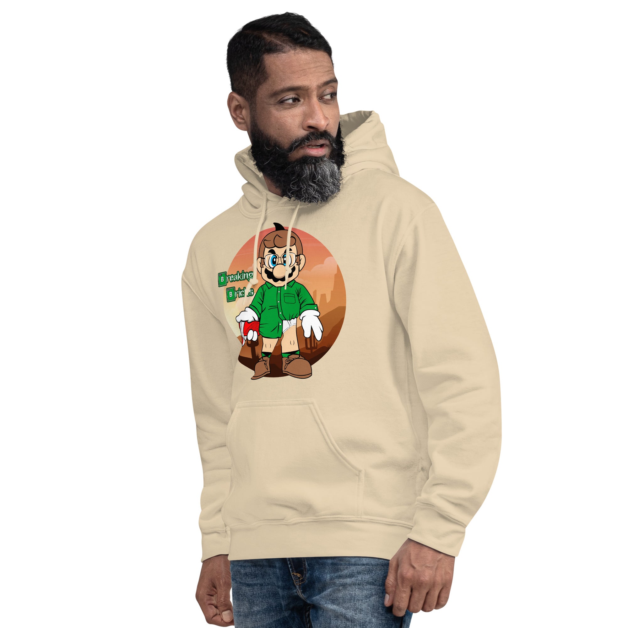 Foto di - Felpa stampata Unisex – Morbida con Cappuccio e Tasca Frontale – Stile Streetwear – Breaking Briks-DTG-Biiply