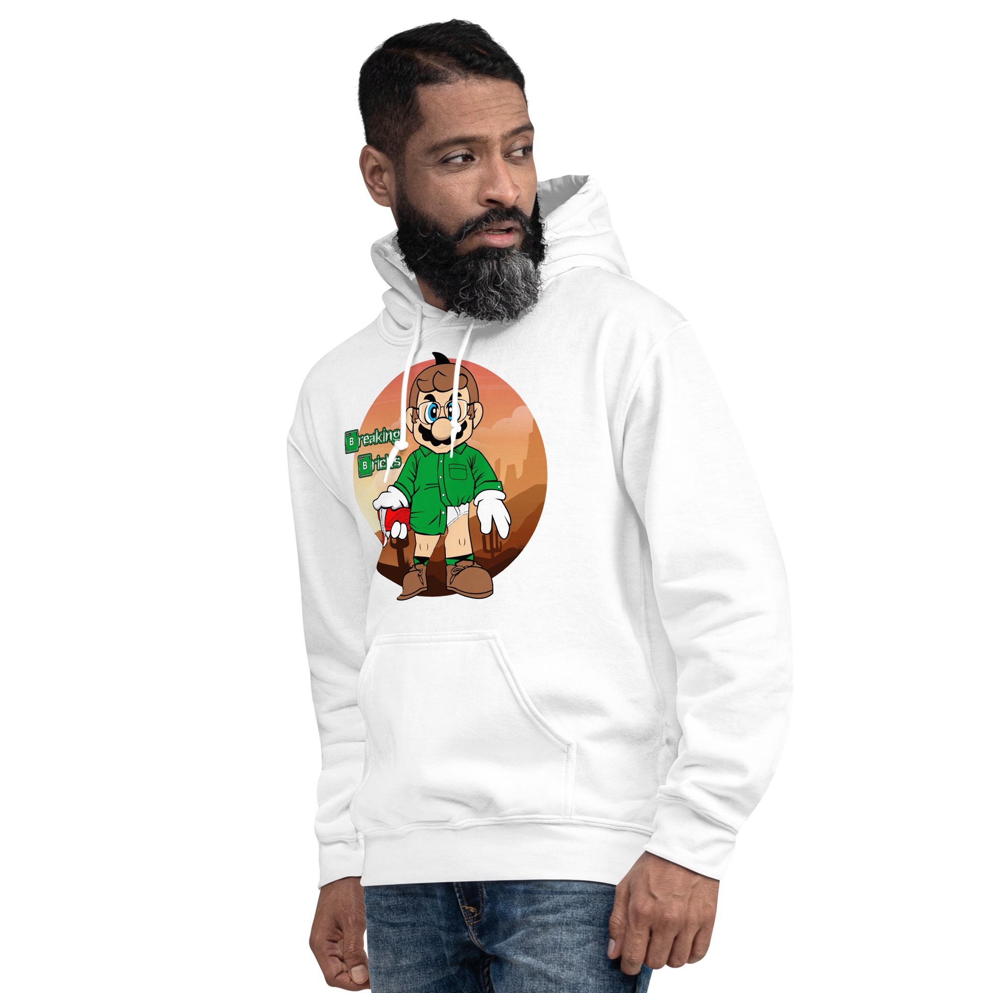 Foto di - Felpa stampata Unisex – Morbida con Cappuccio e Tasca Frontale – Stile Streetwear – Breaking Briks-DTG-Biiply