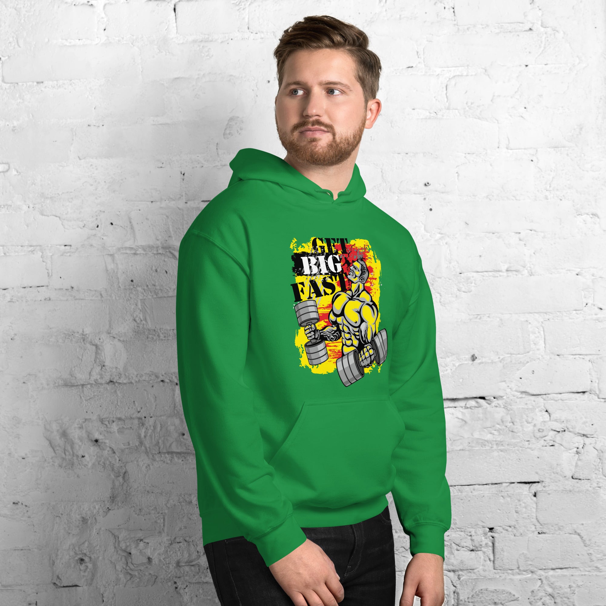 Foto di - Felpa stampata Unisex – Morbida con Cappuccio e Tasca Frontale – Stile Streetwear – Get Big Fast-DTG-Biiply