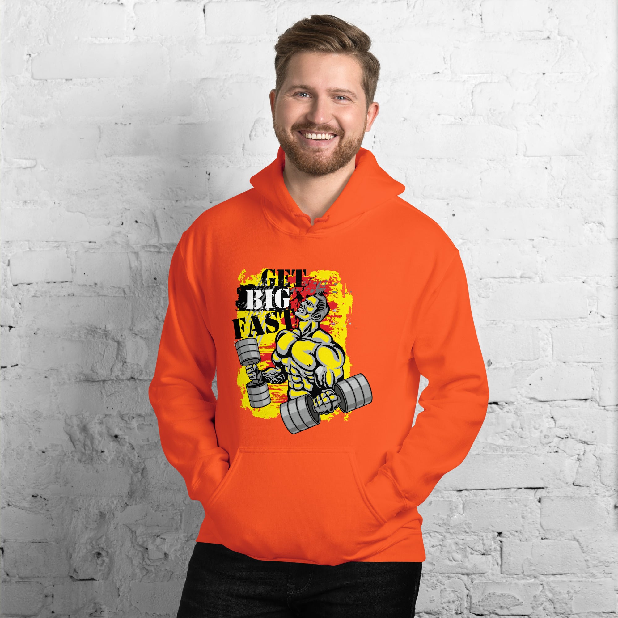 Foto di - Felpa stampata Unisex – Morbida con Cappuccio e Tasca Frontale – Stile Streetwear – Get Big Fast-DTG-Biiply