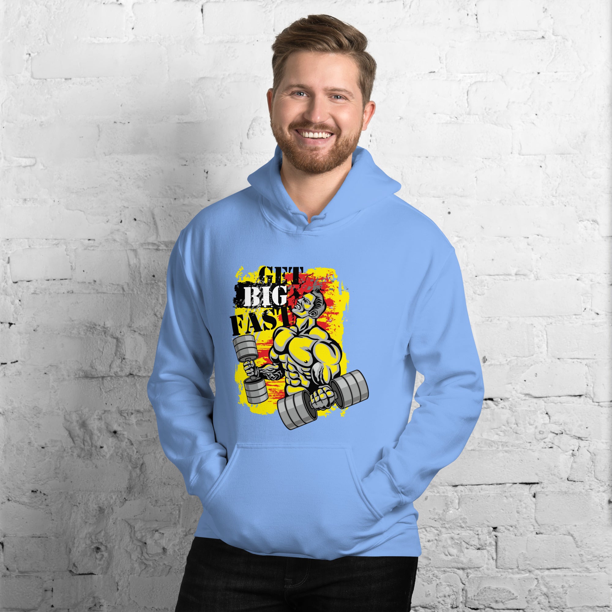 Foto di - Felpa stampata Unisex – Morbida con Cappuccio e Tasca Frontale – Stile Streetwear – Get Big Fast-DTG-Biiply