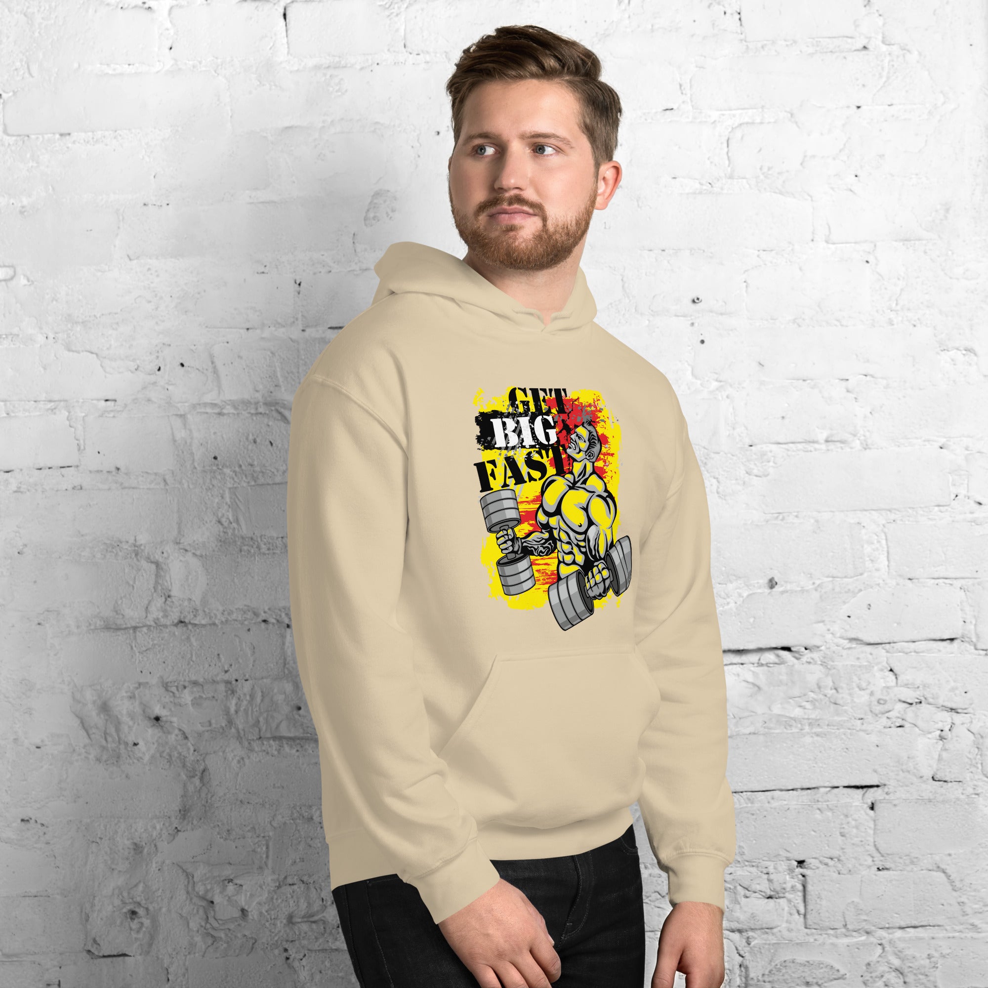 Foto di - Felpa stampata Unisex – Morbida con Cappuccio e Tasca Frontale – Stile Streetwear – Get Big Fast-DTG-Biiply