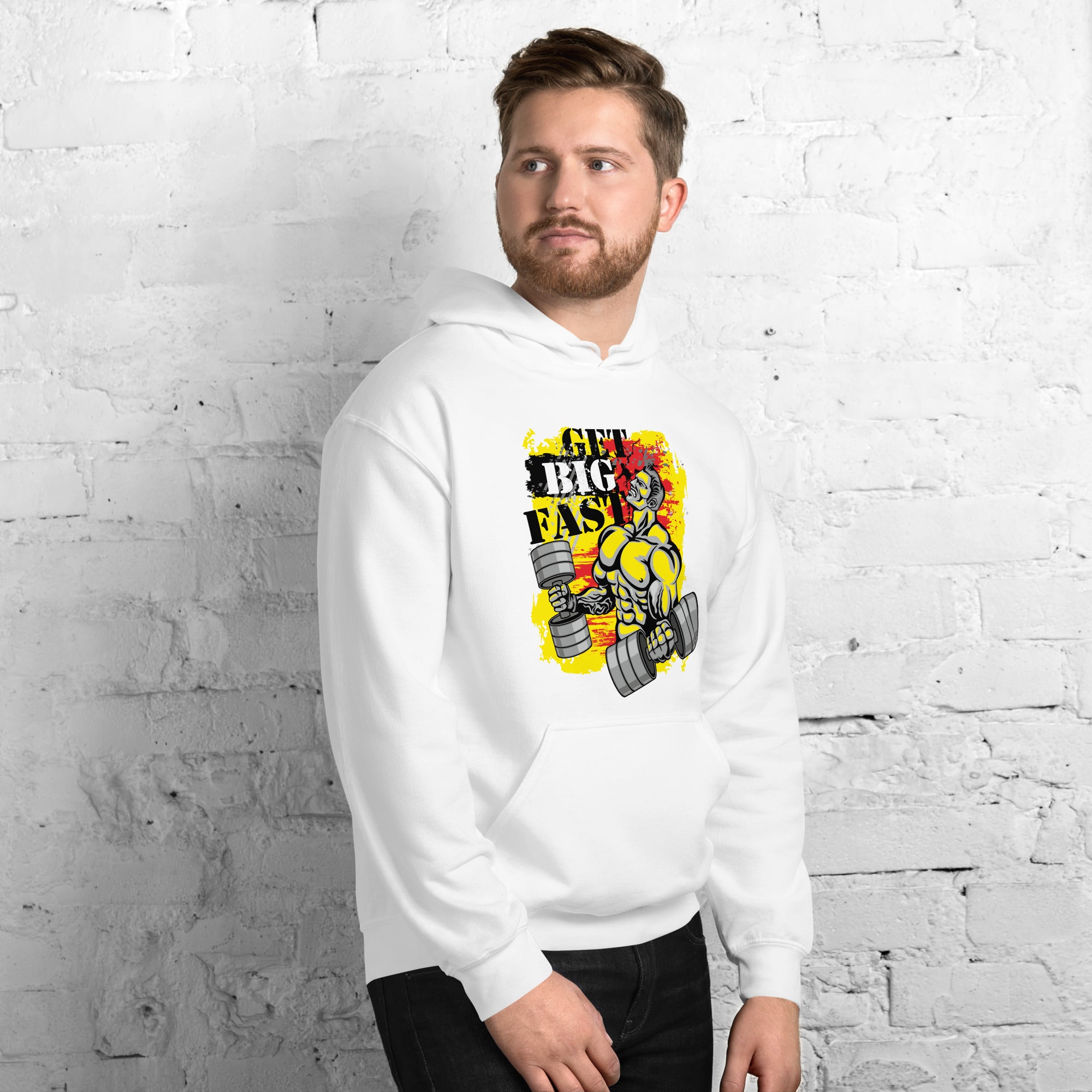 Foto di - Felpa stampata Unisex – Morbida con Cappuccio e Tasca Frontale – Stile Streetwear – Get Big Fast-DTG-Biiply