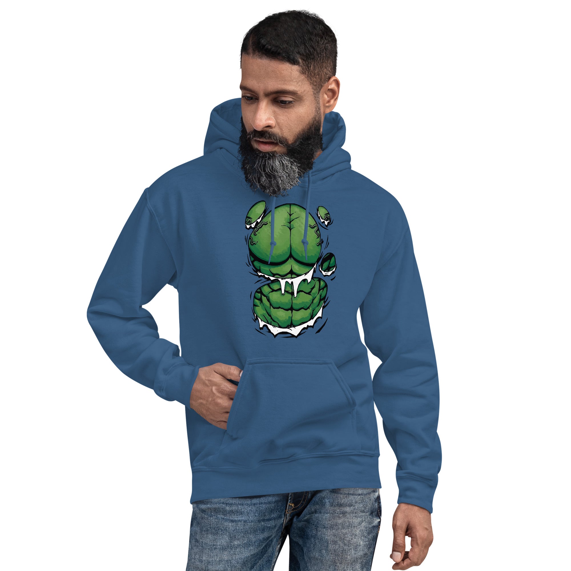 Foto di - Felpa stampata Unisex – Morbida con Cappuccio e Tasca Frontale – Stile Streetwear – Hulk-DTG-Biiply