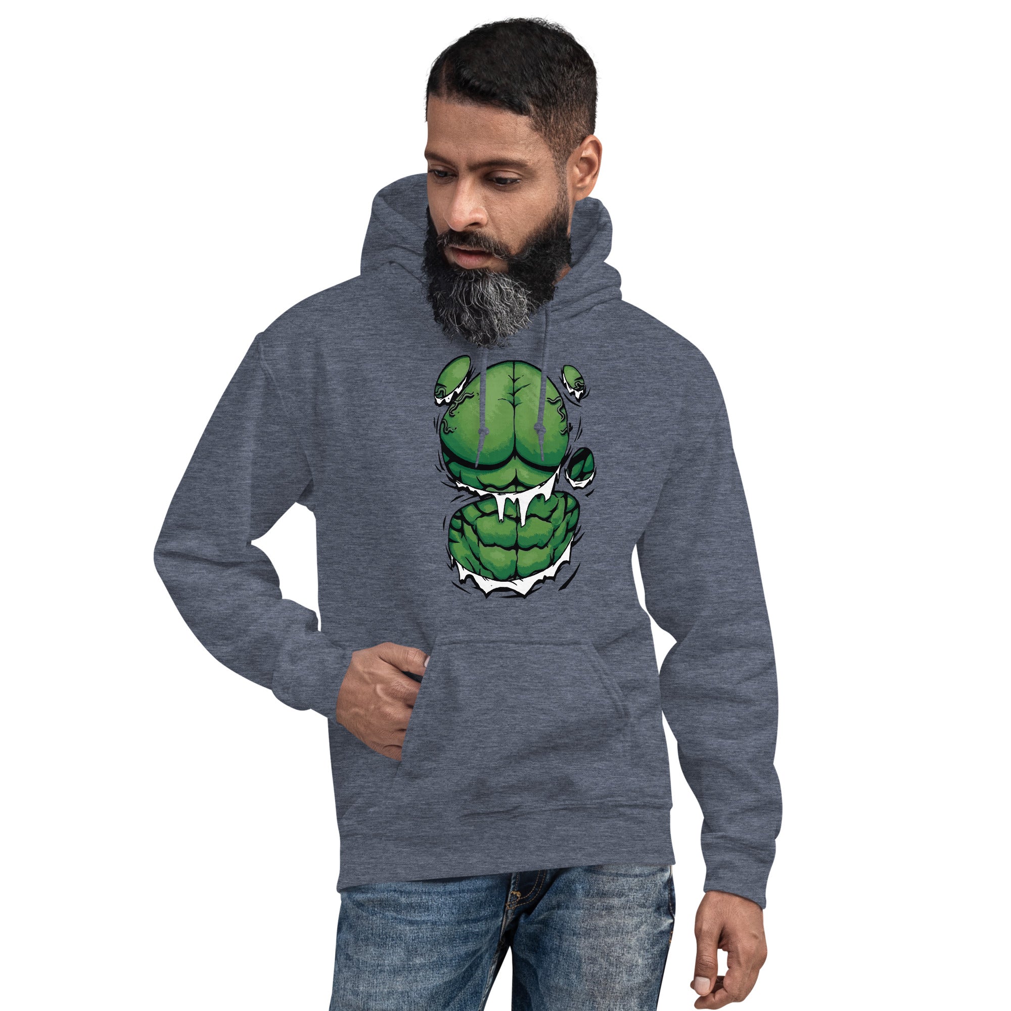 Foto di - Felpa stampata Unisex – Morbida con Cappuccio e Tasca Frontale – Stile Streetwear – Hulk-DTG-Biiply
