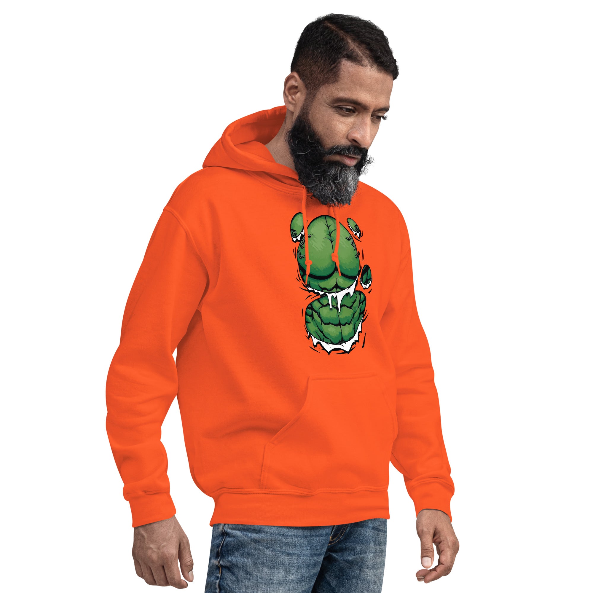 Foto di - Felpa stampata Unisex – Morbida con Cappuccio e Tasca Frontale – Stile Streetwear – Hulk-DTG-Biiply