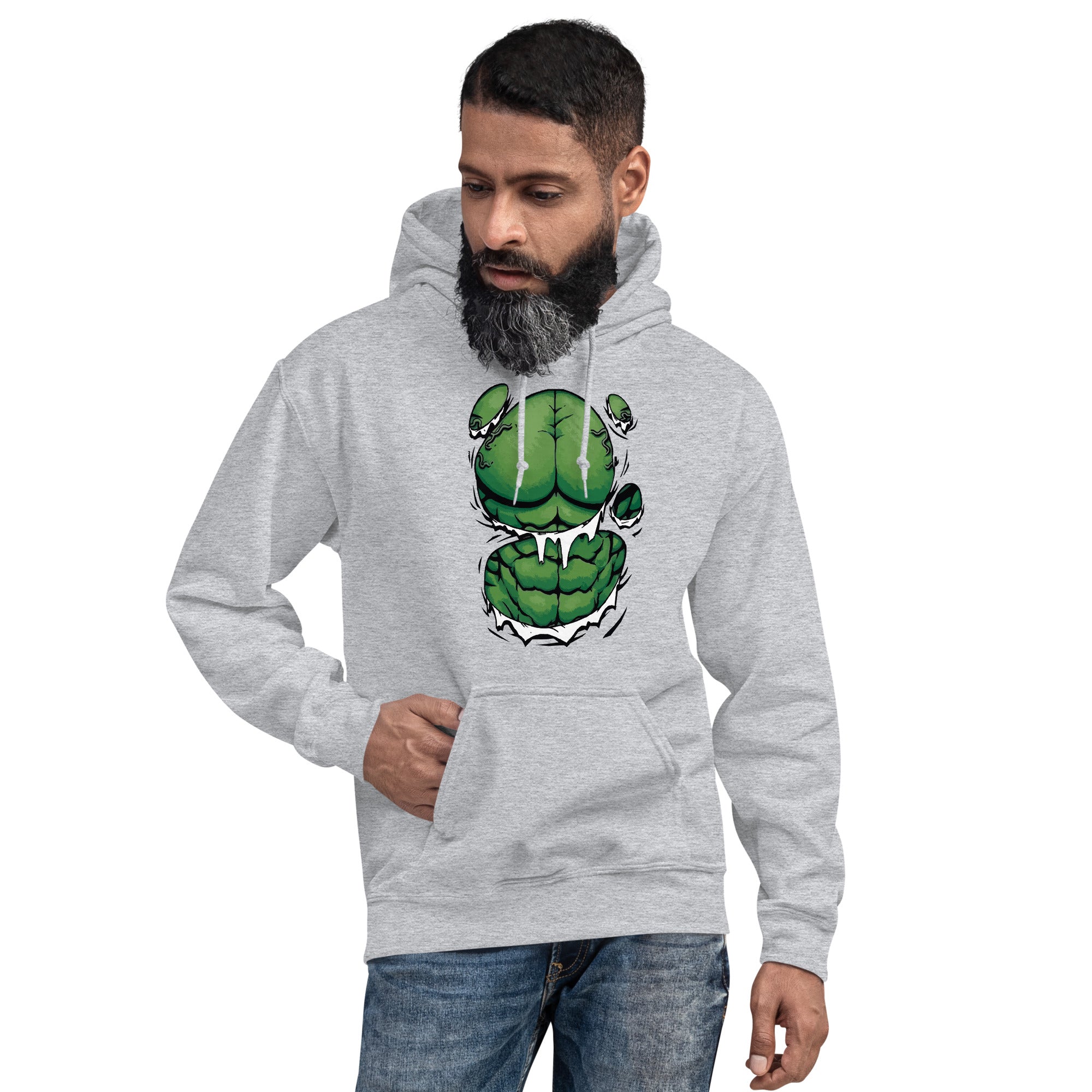 Foto di - Felpa stampata Unisex – Morbida con Cappuccio e Tasca Frontale – Stile Streetwear – Hulk-DTG-Biiply