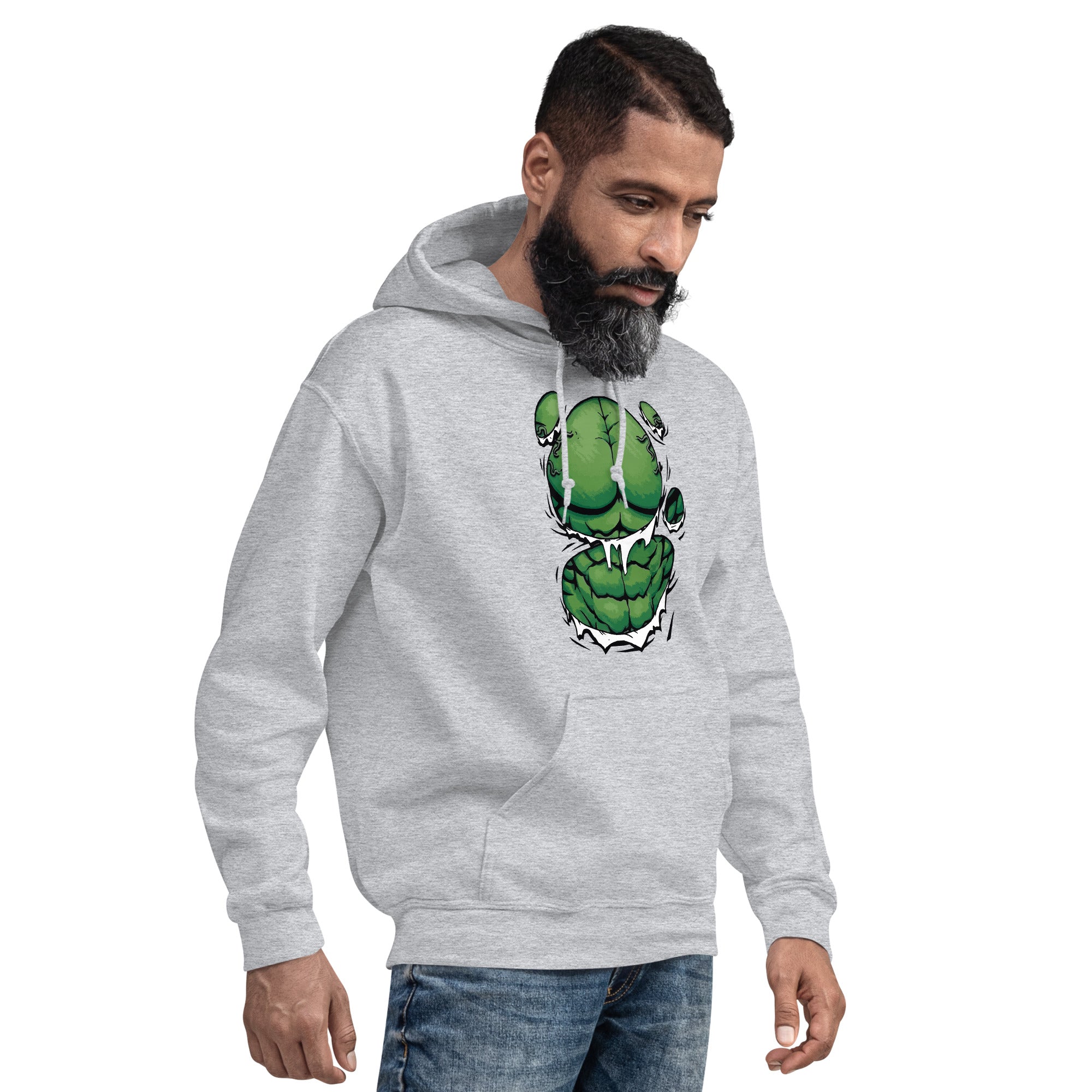 Foto di - Felpa stampata Unisex – Morbida con Cappuccio e Tasca Frontale – Stile Streetwear – Hulk-DTG-Biiply