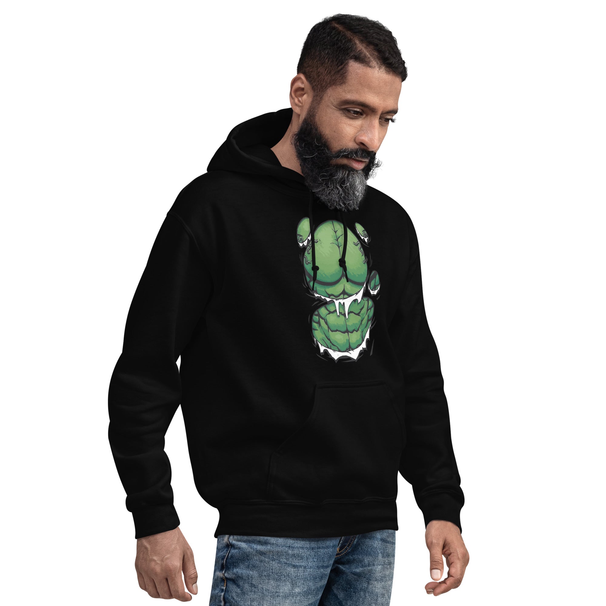 Foto di - Felpa stampata Unisex – Morbida con Cappuccio e Tasca Frontale – Stile Streetwear – Hulk-DTG-Biiply